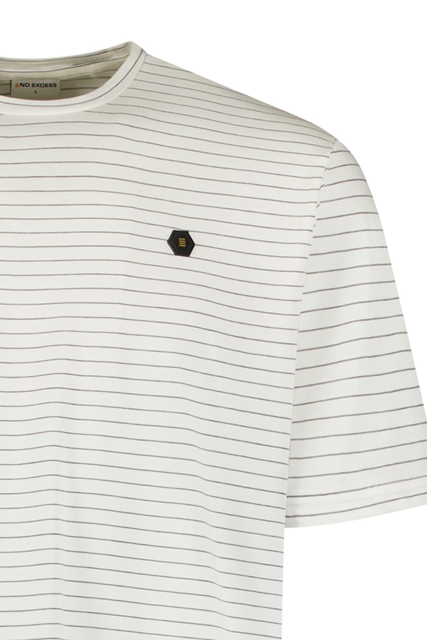 T-SHIRT CREWNECK PIN STRIPE GARMENT DYED WHITE 3