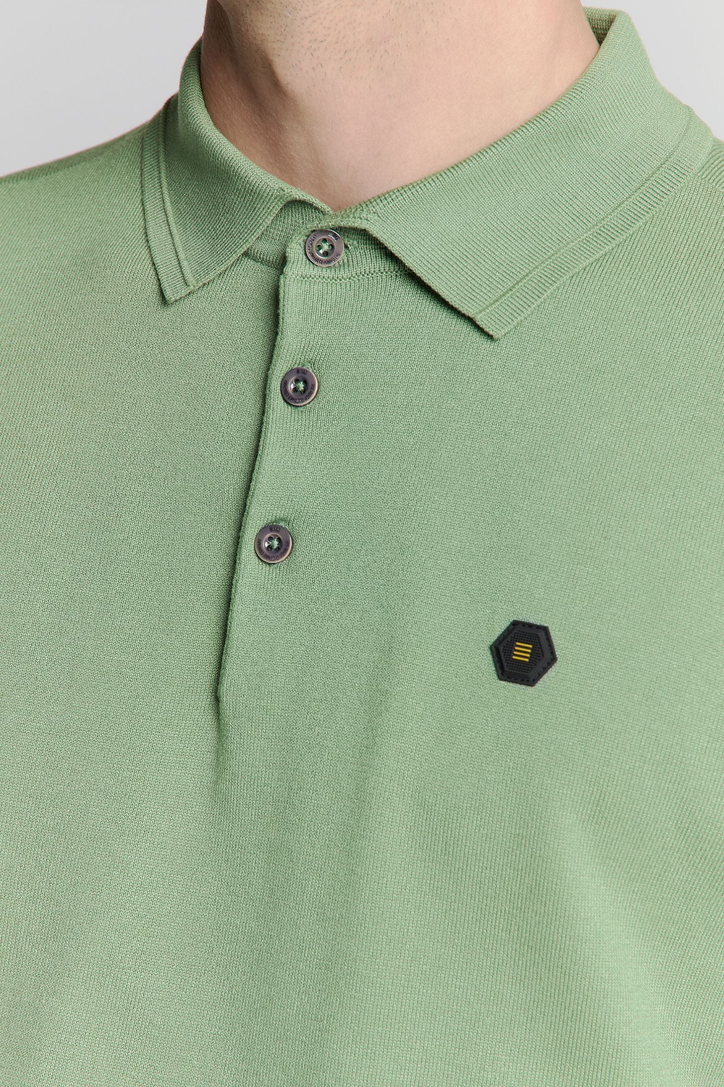 PULLOVER SHORT SLEEVE POLO BUTTON SOLID GREEN 5
