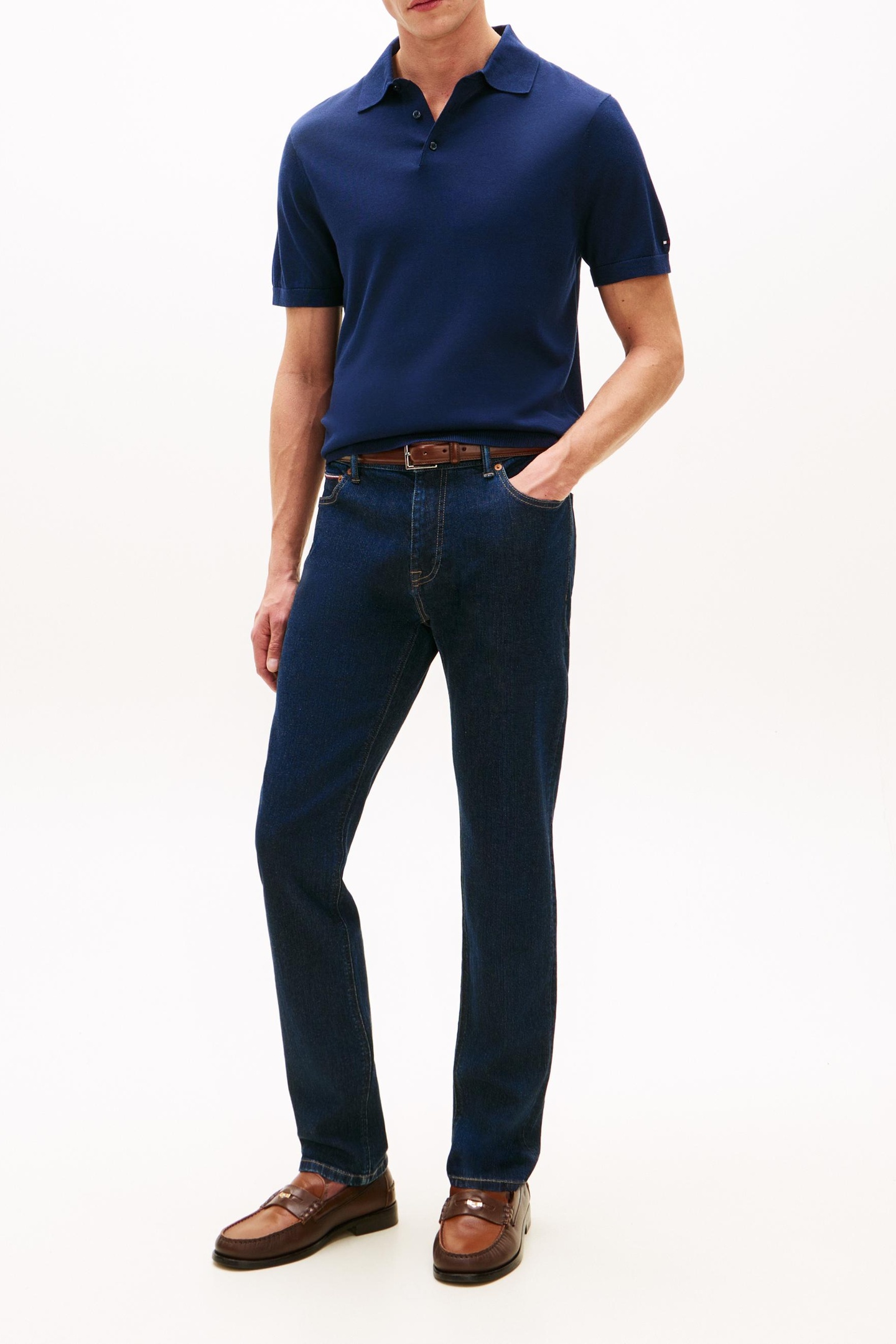 Tommy Hilfiger Dc Cotton Lyocell Polo Navy Iris Maat: XXL | Poloshirts Outlet | Heren | Blauw