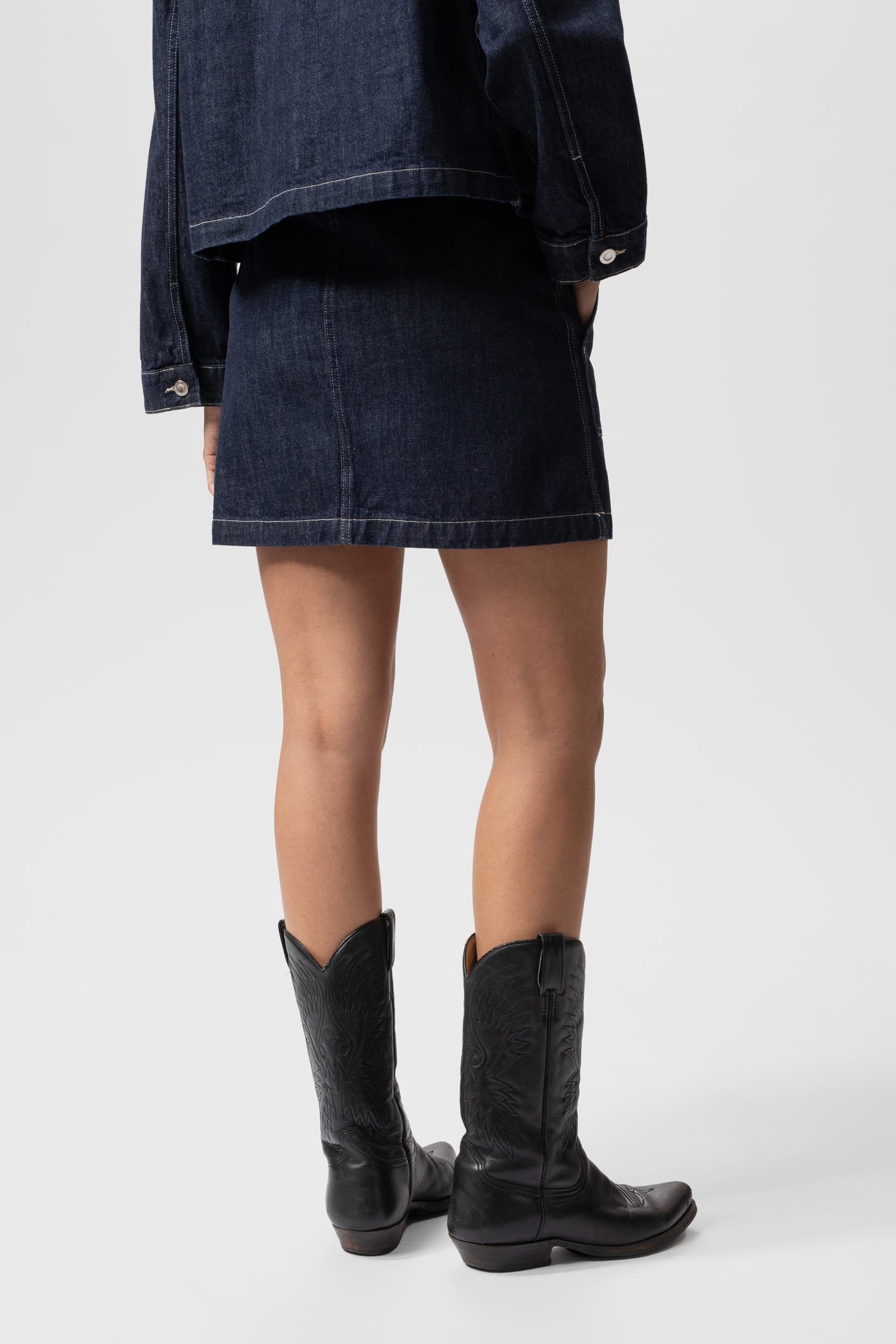 ELVY WORKWEAR DENIM SKIRT DARK BLUE 2