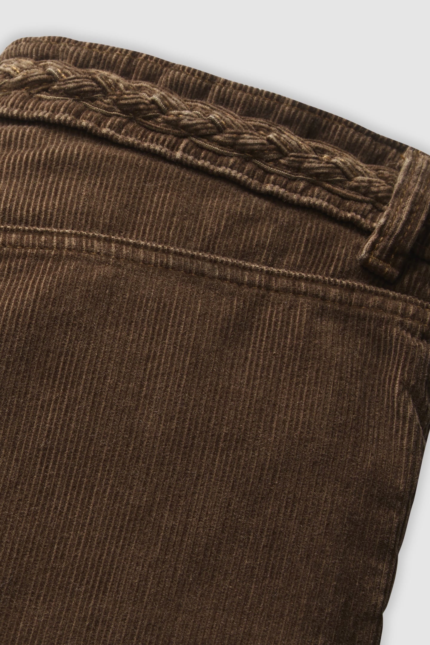 RIBCAGE WIDE LEG BRAIDED CORDUROY JEANS BROWN 7