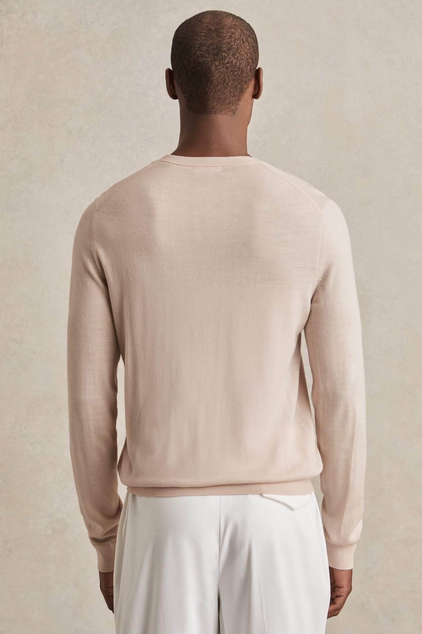LS CREW MERINO WOOL JUMPER BEIGE 2