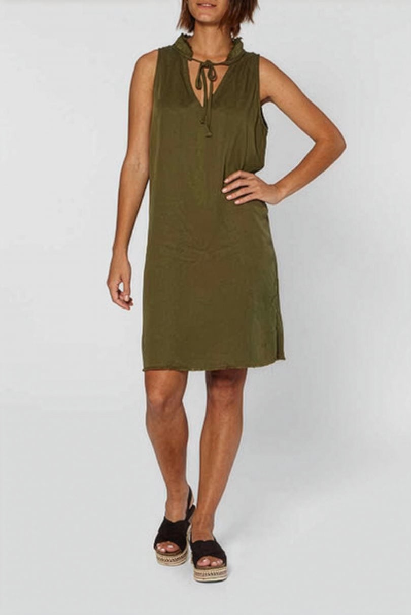 GIRLS DEMI DRESS DARK OLIVE 1