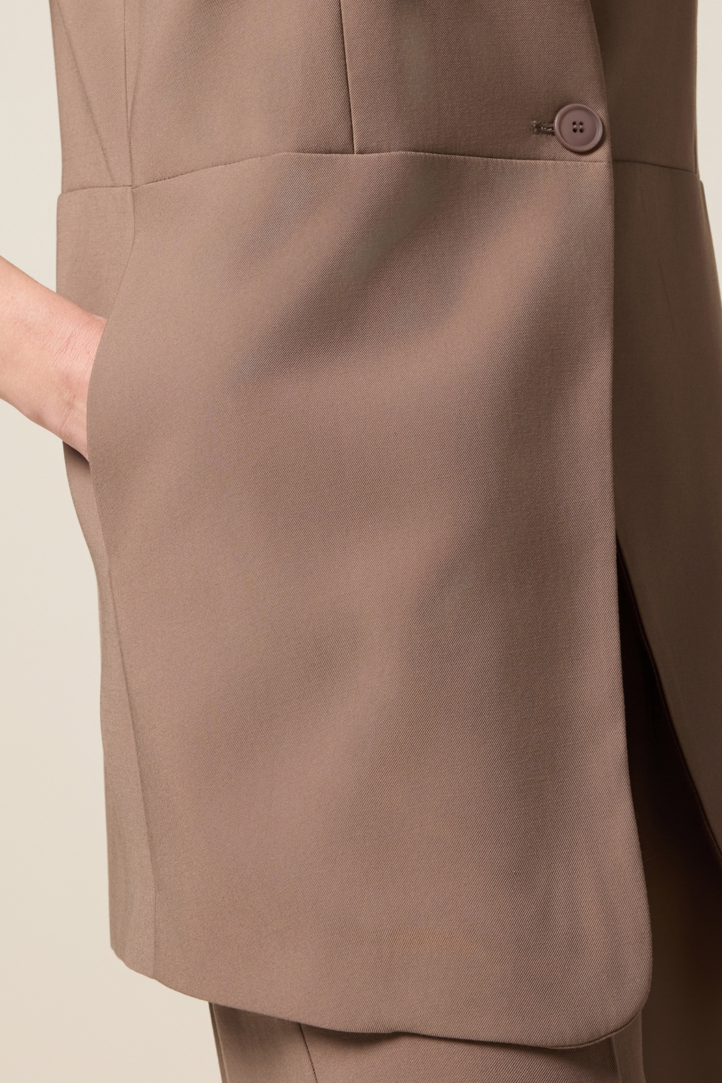 VEST IN VISCOSE BLEND FABRIC BROWN 5