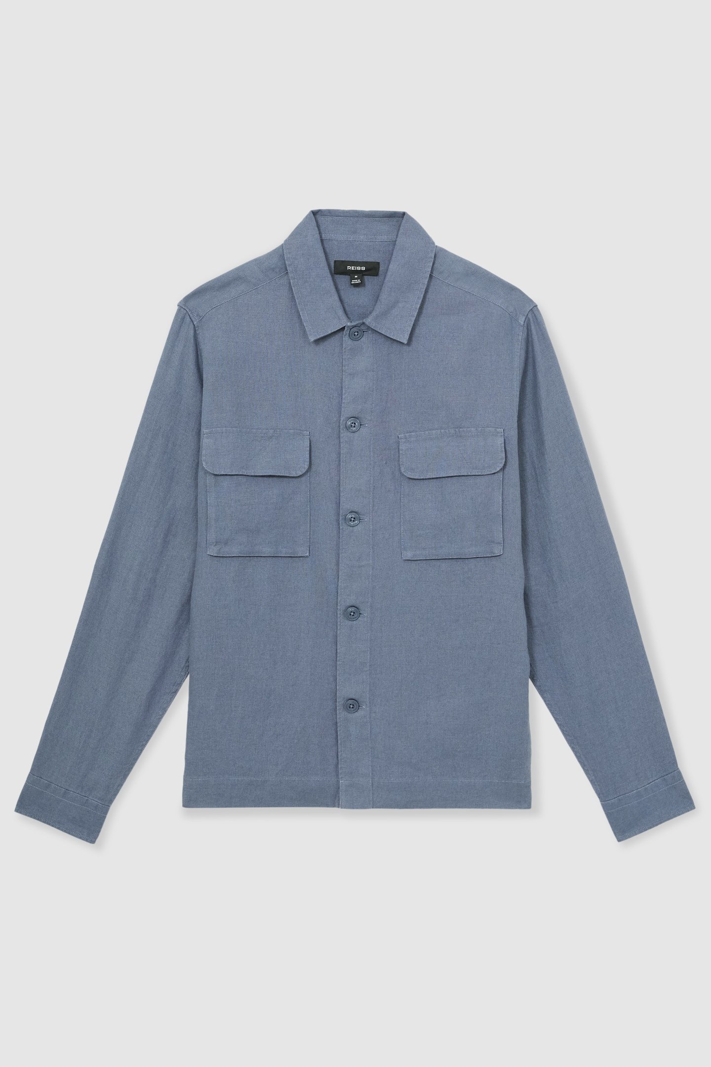 LS LINEN TWIN POCKET OVERSHIRT AIRFORCE BLUE 3