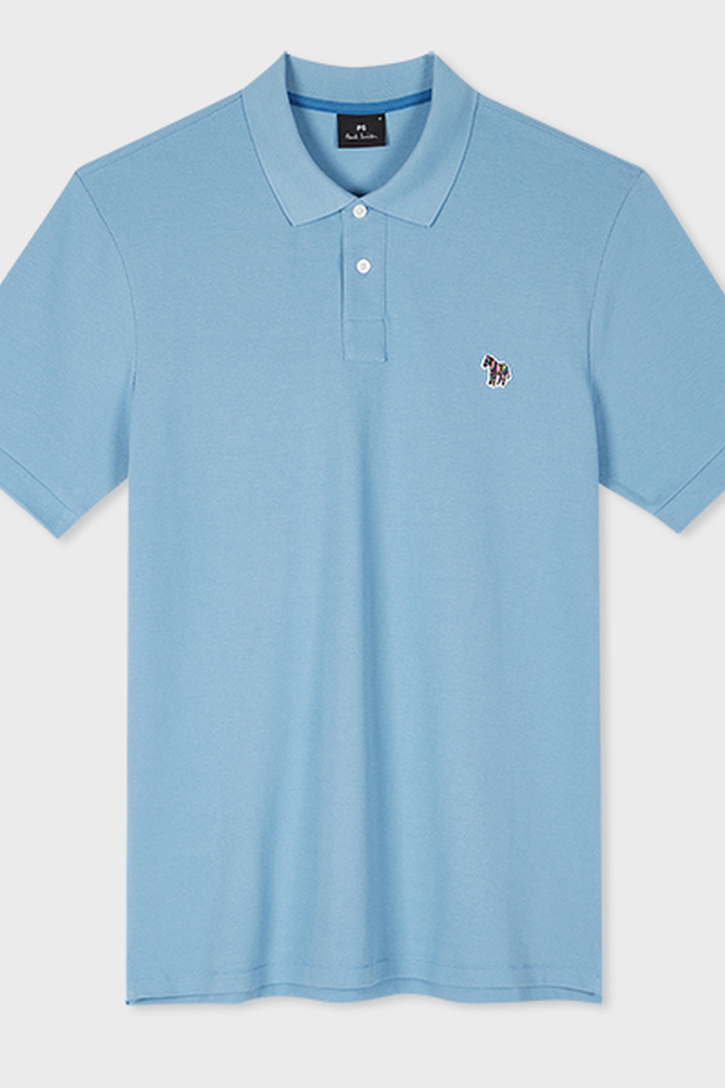 REG FIT SS POLO SHIRT ZEBRA LIGHT BLUE 2