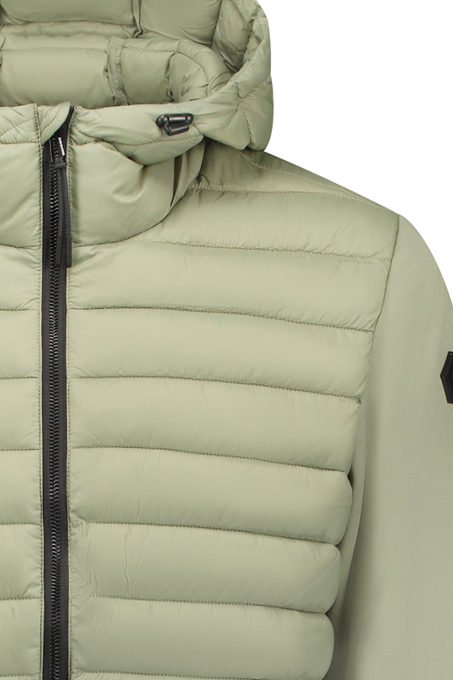JACKET HOODED PADDED MIX WITH SWEAT LIGHT ARMY 3