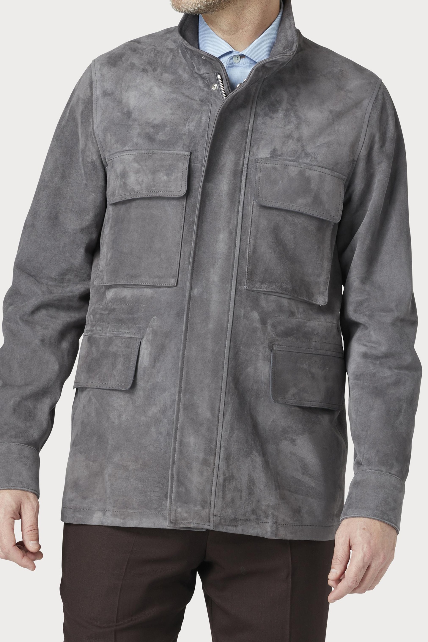 REGULAR FIT SUEDE FIELD JACKET MAUVE 1