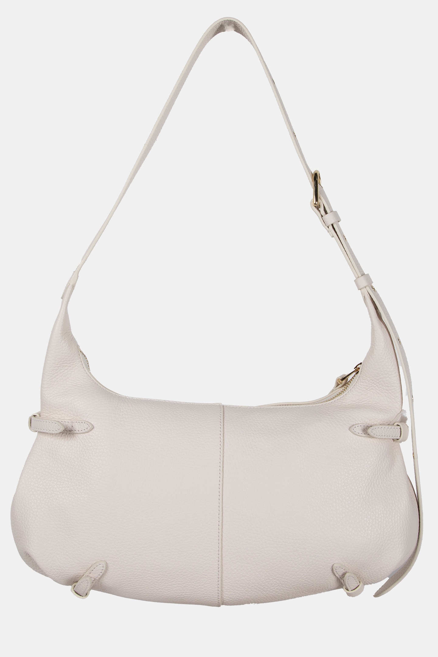 LARGE LEATHER SHOULDER BAG IN CREAM 4
