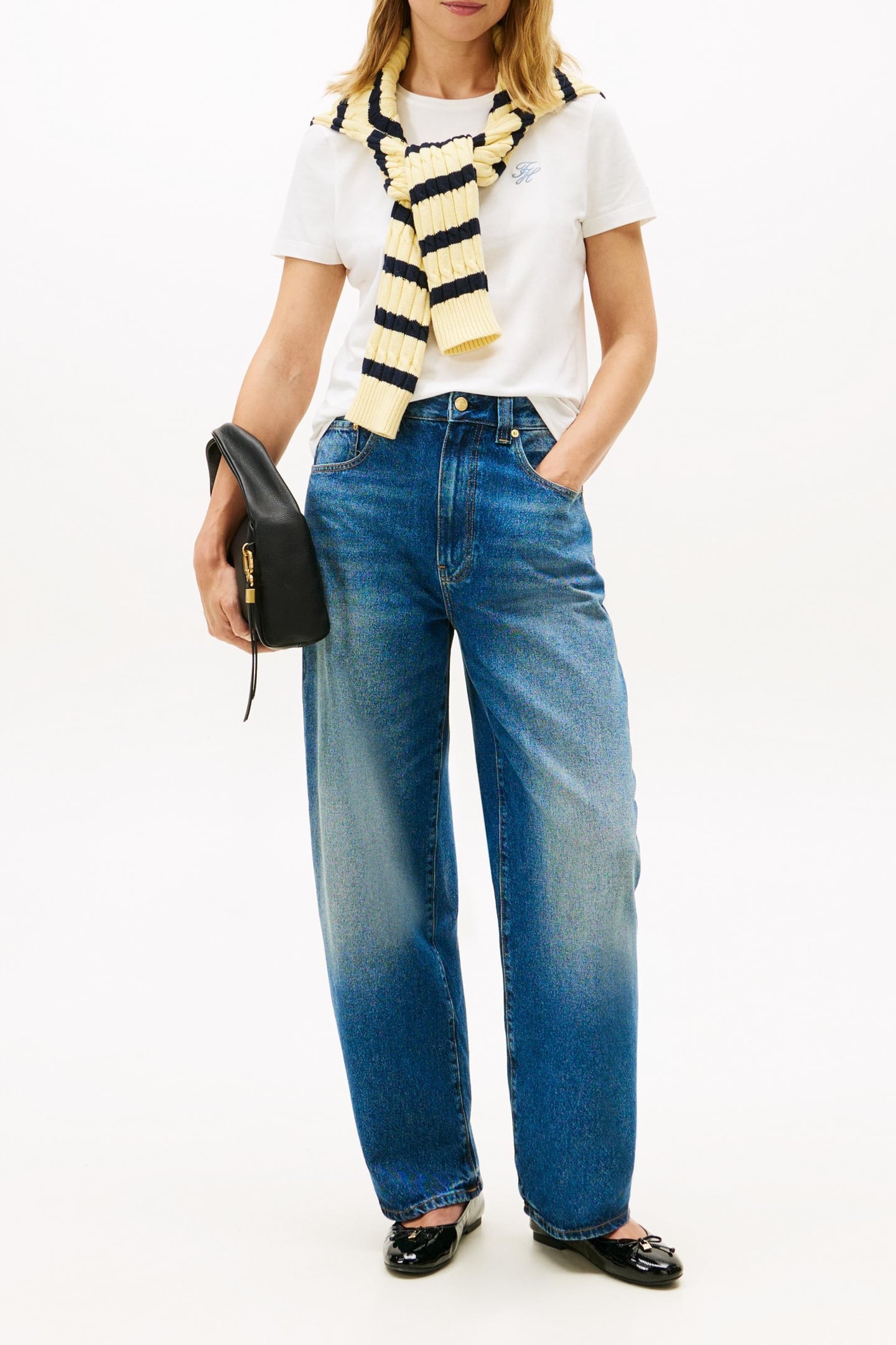 LOGO EMBROIDERY JERSEY CREW NECK T-SHIRT ECRU 4