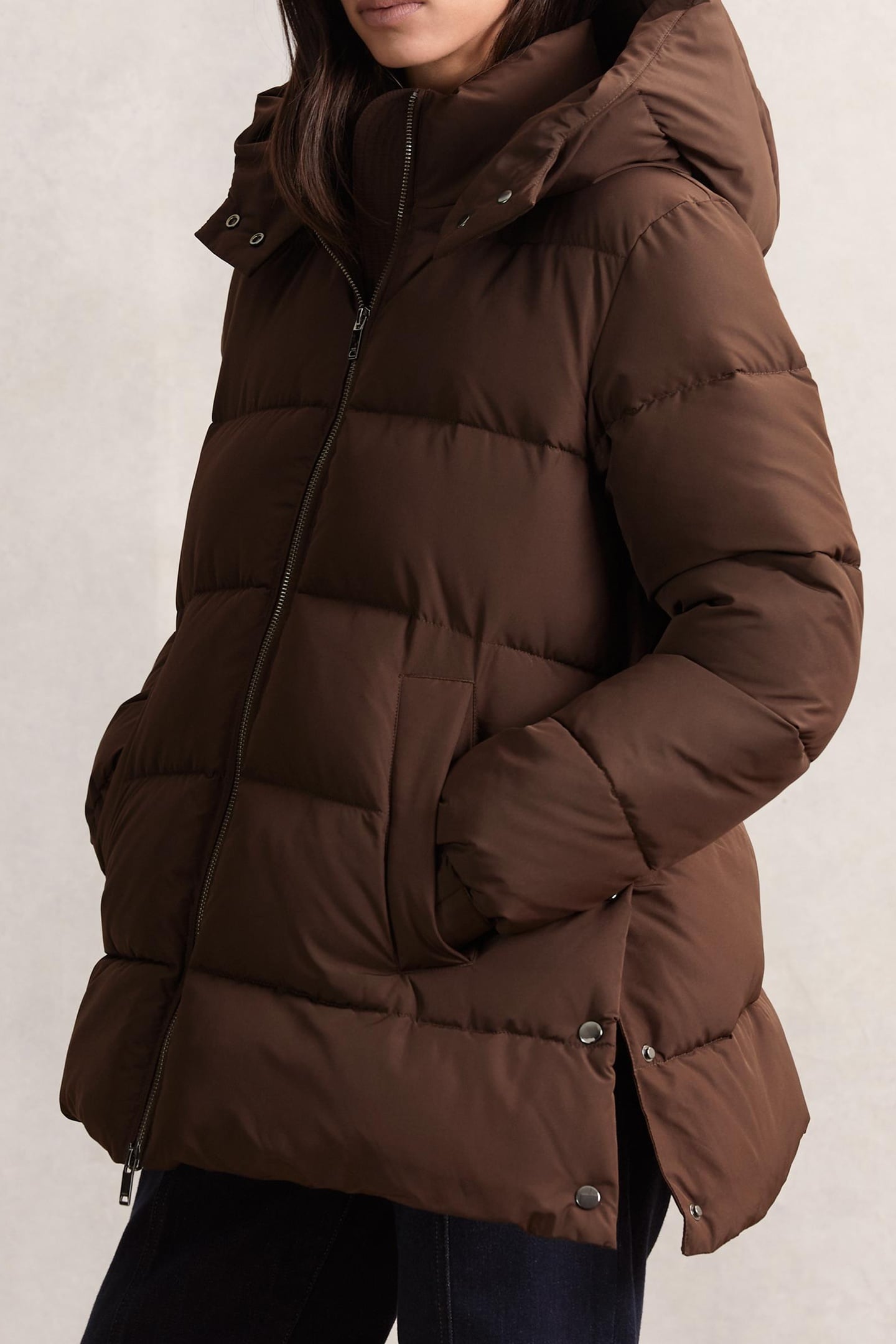 SHORT PUFFER COAT CHOCOLATE BROWN 5