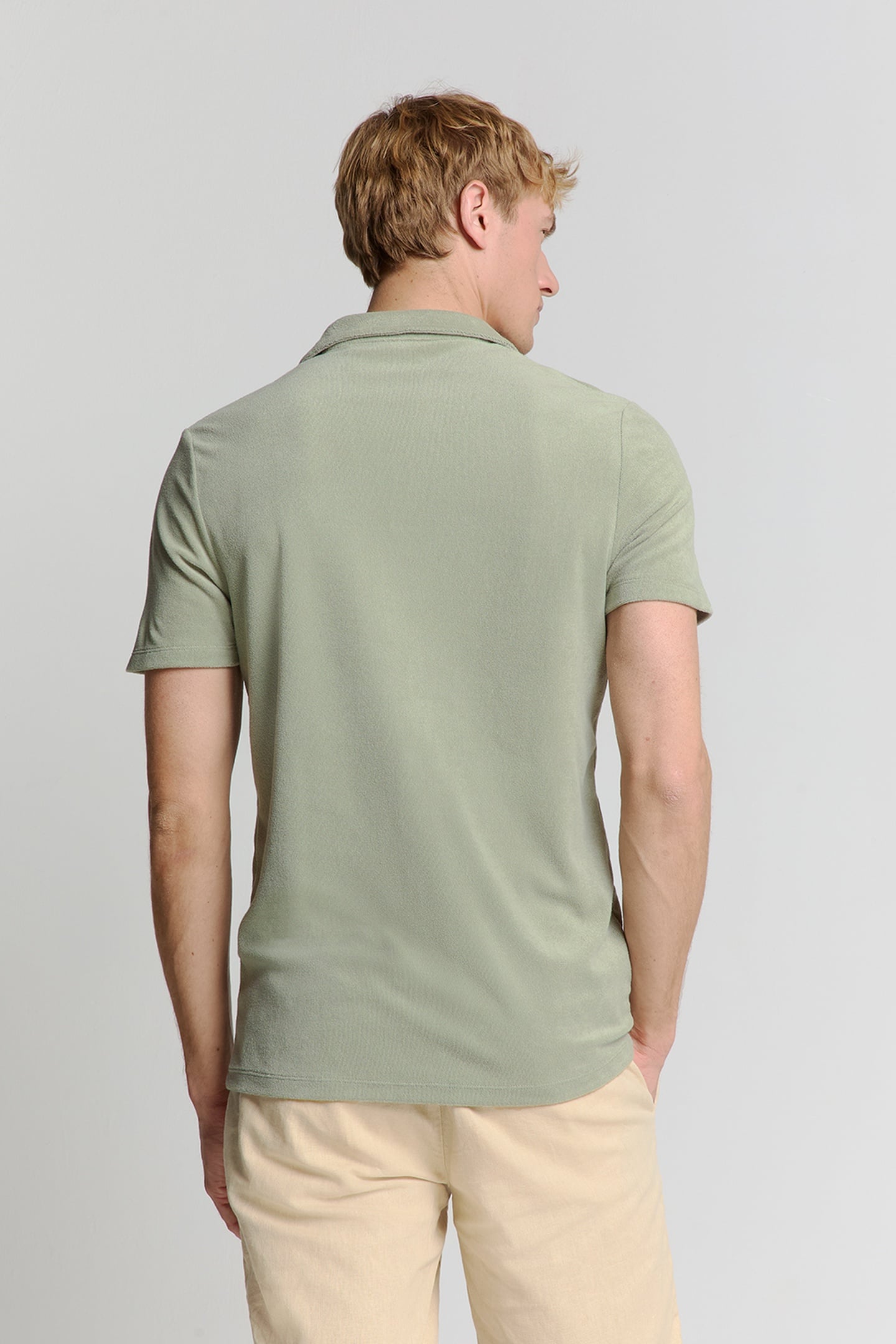 POLO REVERS SOLID TERRY KNIT SMOKE 2