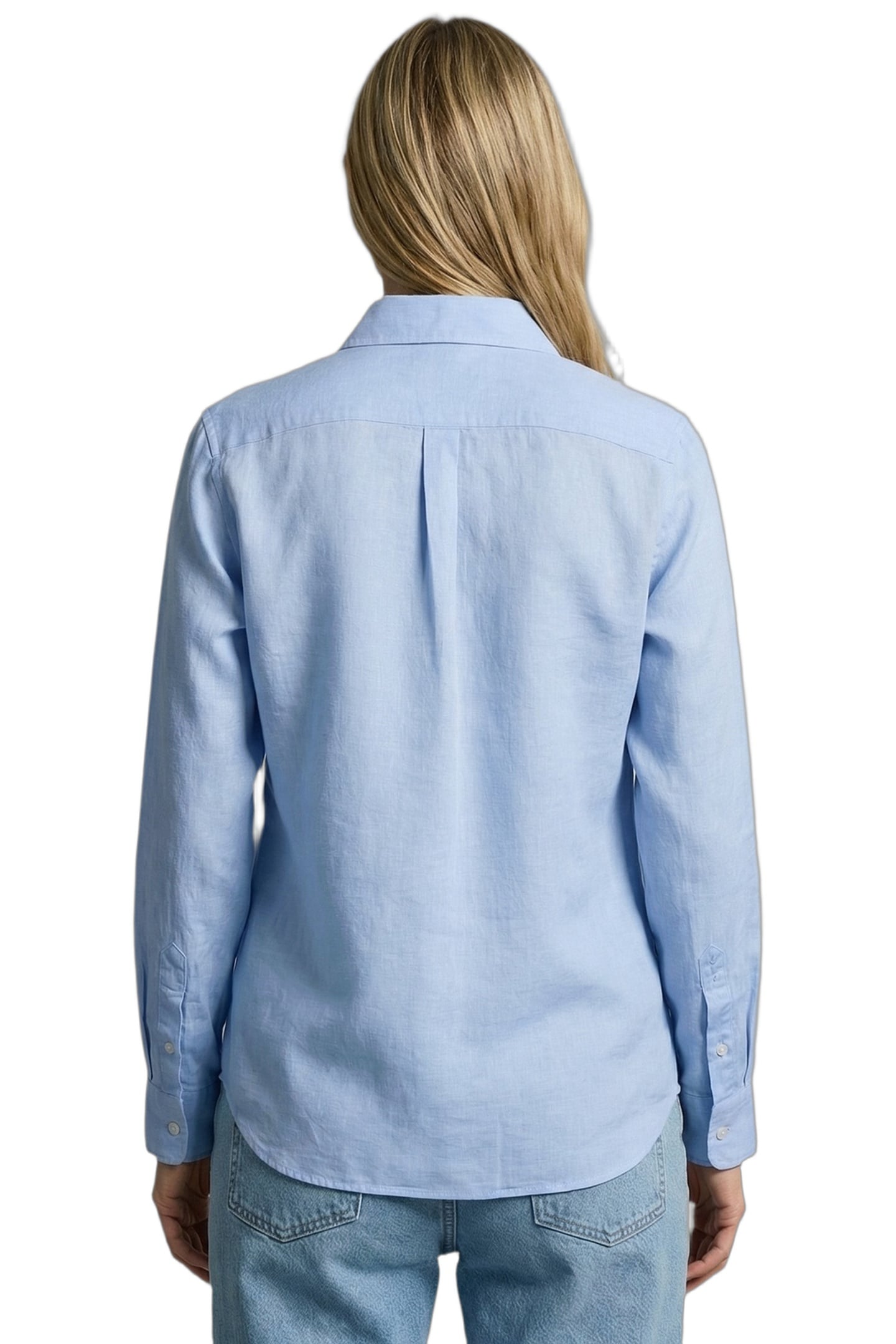 SOLID LINEN BLEND SHIRT LIGHT BLUE 2