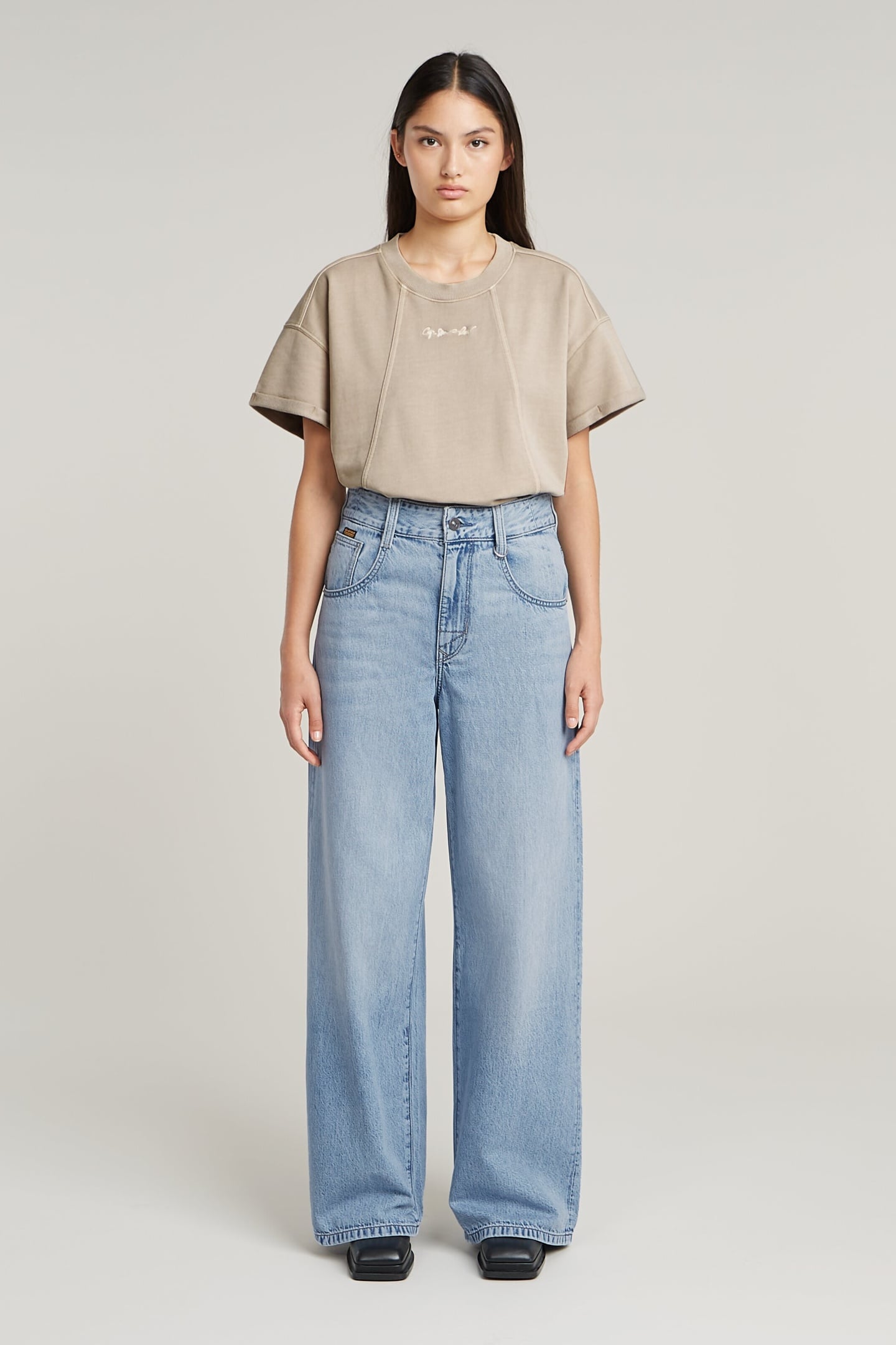 SKATER HIGH LOOSE JEANS SUN FADED BLUE CAPE 1