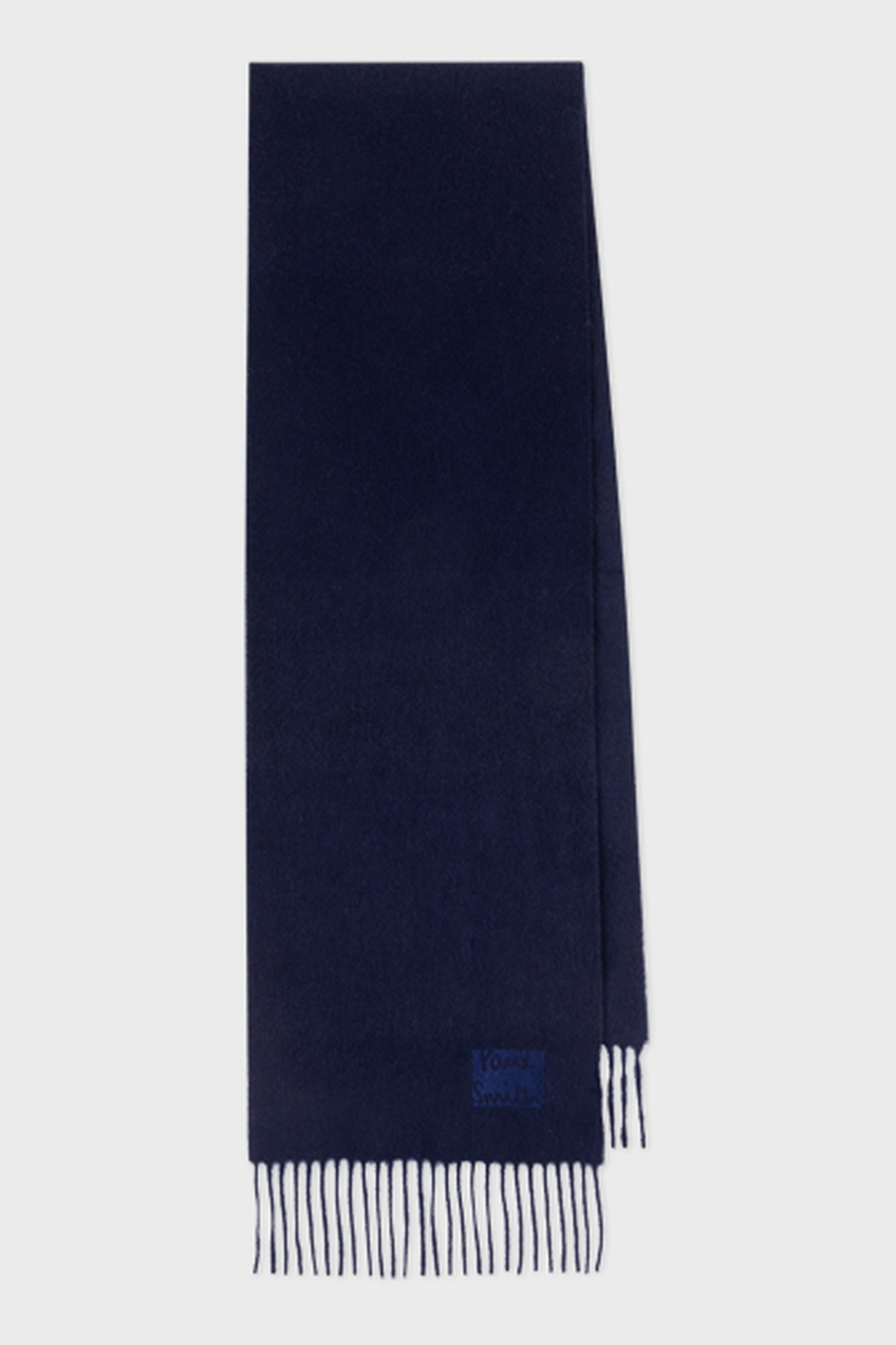 SCARF CASHMERE LOGO NAVY 3