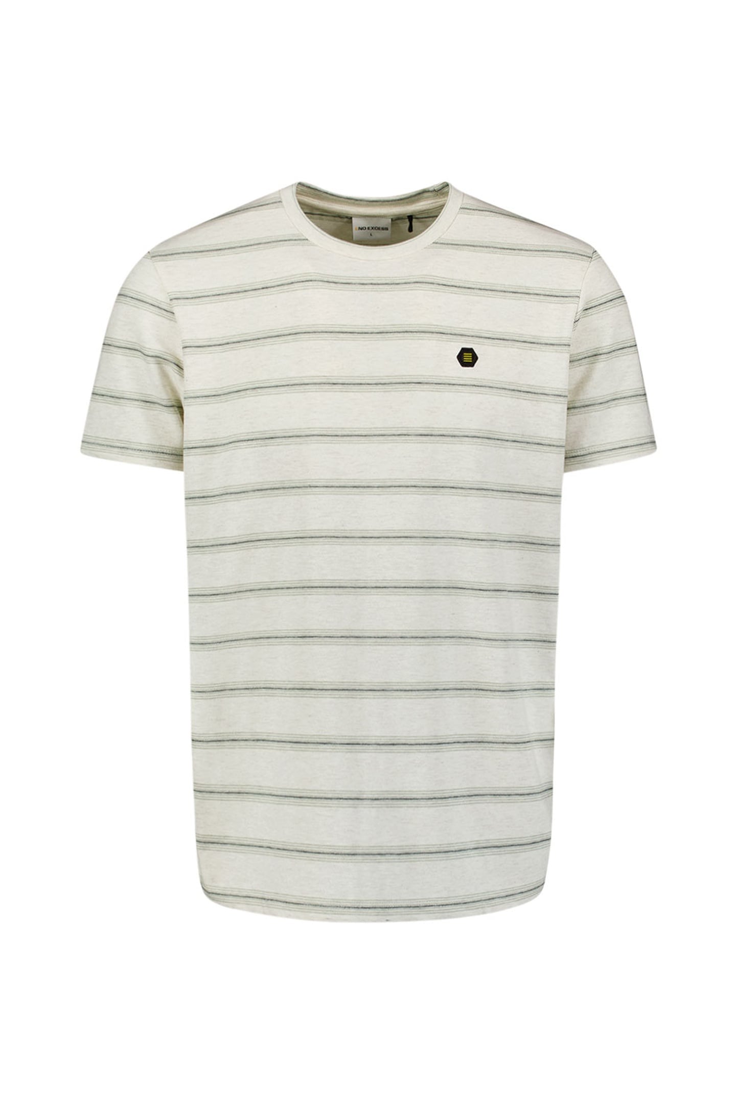 T-SHIRT CREWNECK JACQUARD STRIPE OFFWHITE 4