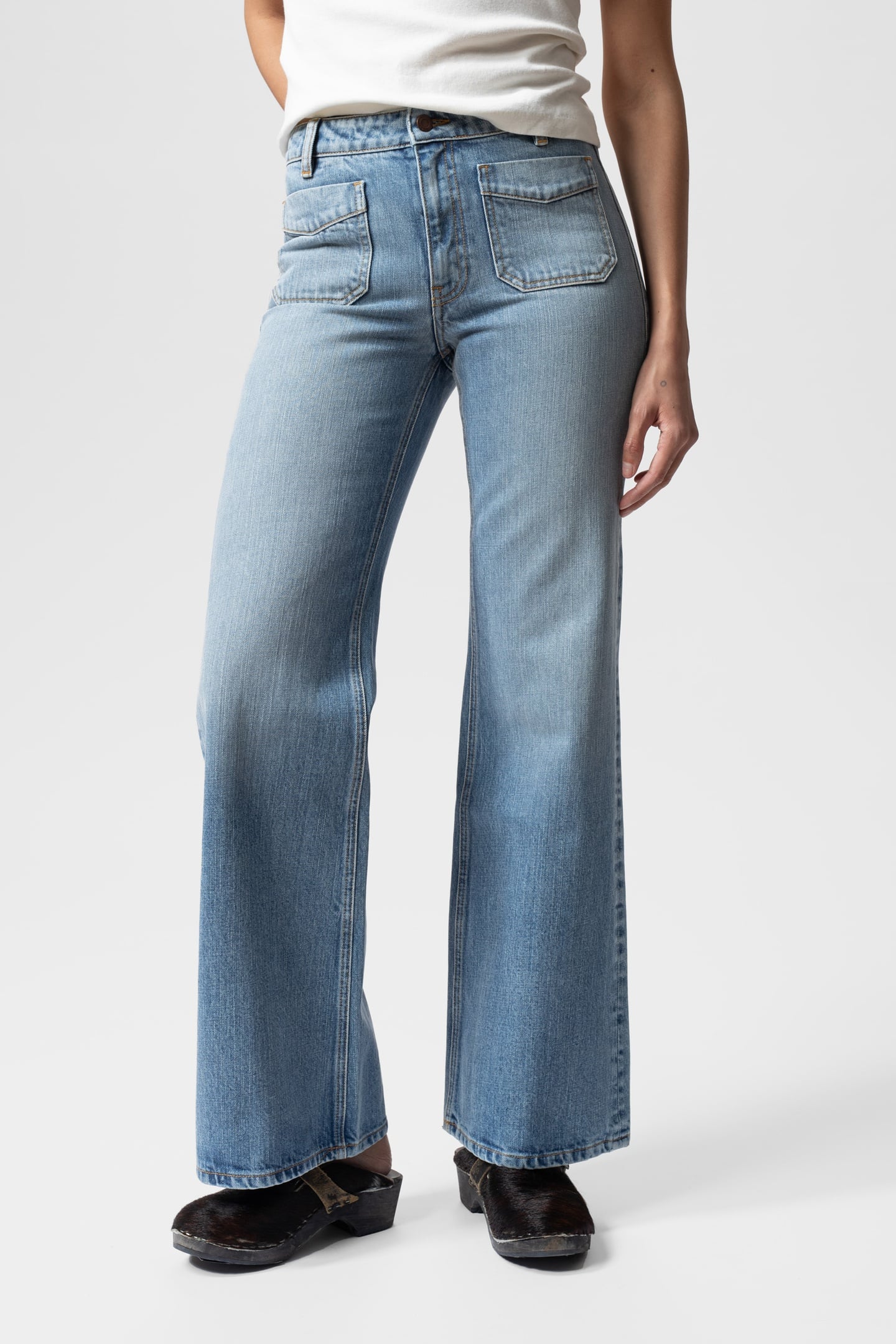 HOLLY FLARE LIGHT DENIM PANTS 1