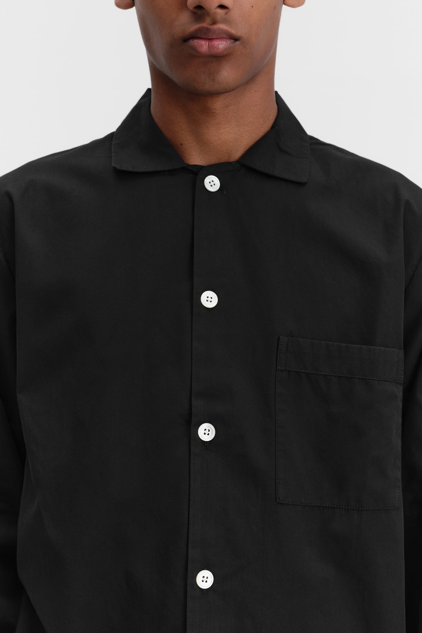 UNISEX POPLIN, PYJAMAS SHIRT ALL BLACK 9