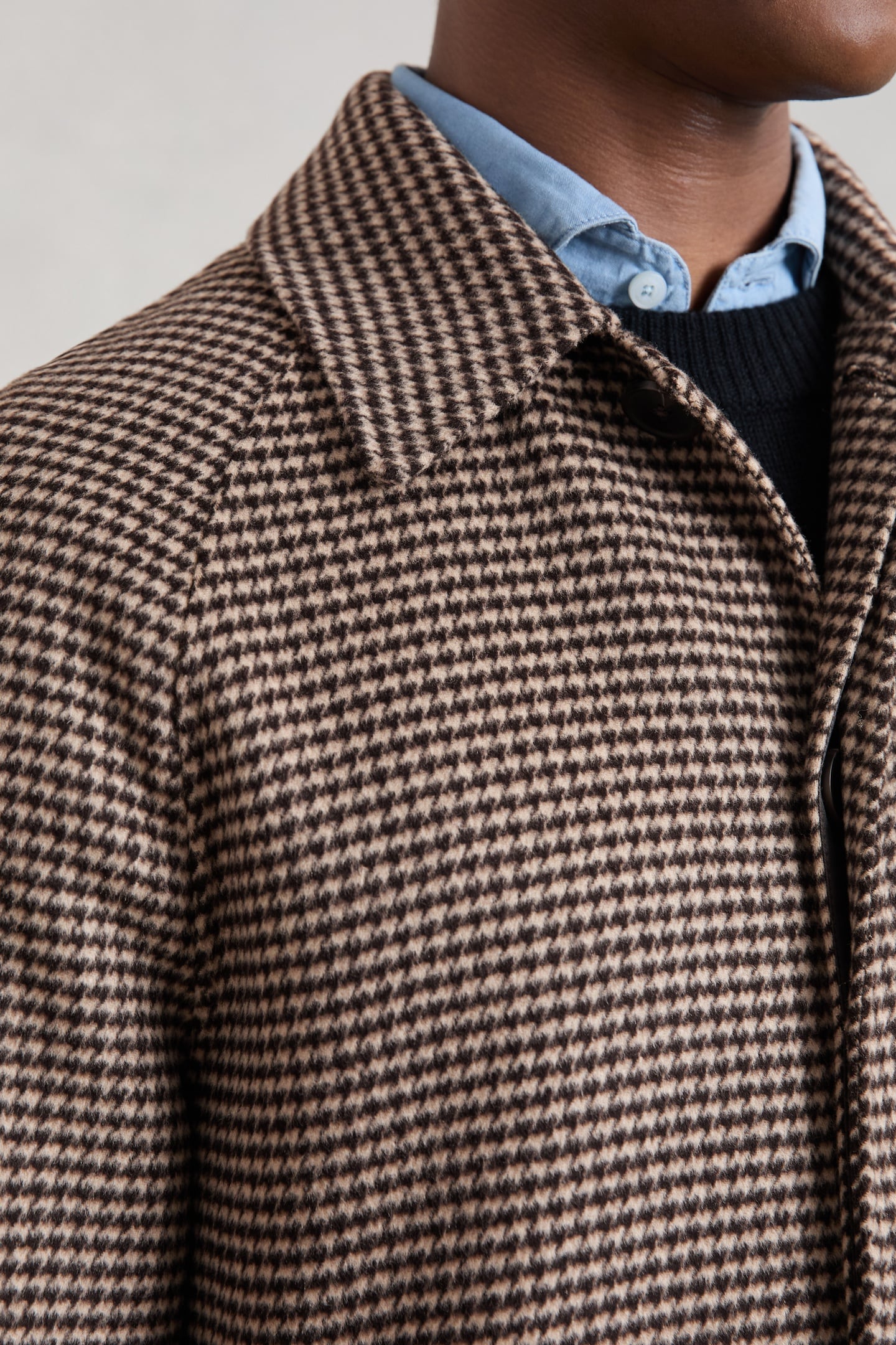 SB DOGTOOTH CHECK OVERCOAT BROWN 4
