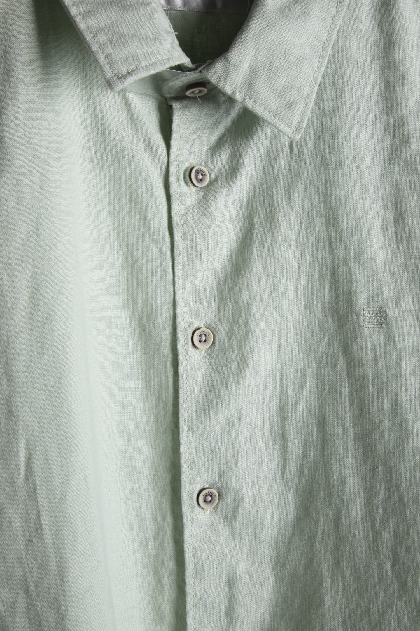 SHIRT SOLID WITH LINEN MINT 5