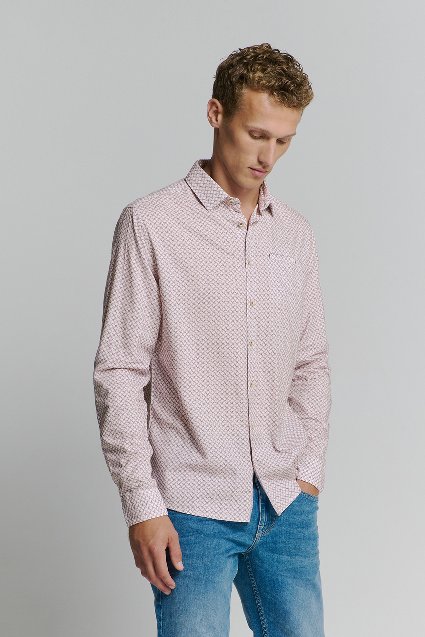 SHIRT ALLOVER PRINTED MAUVE 1