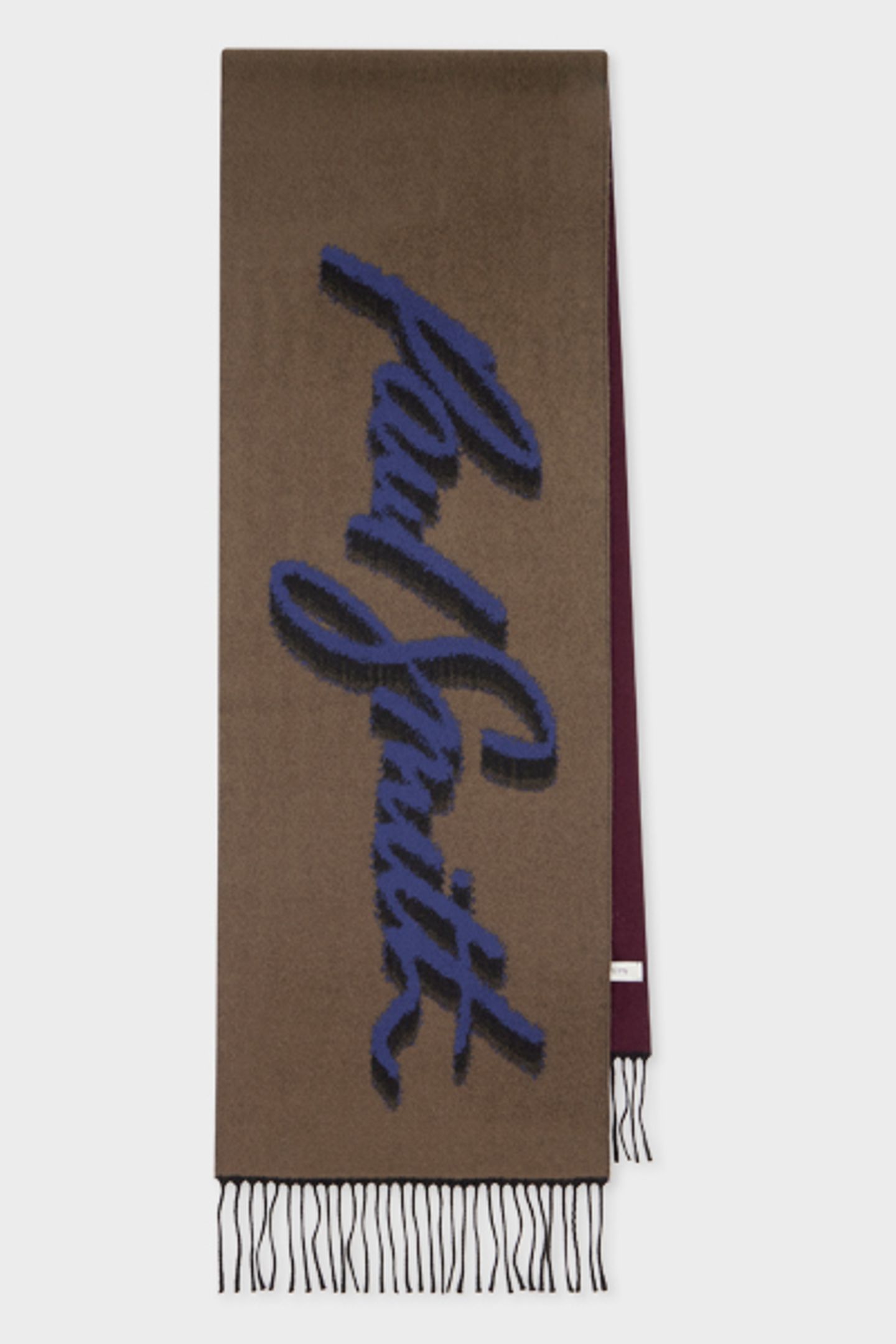 Paul Smith Scarf Logo Color Block Khaki Size: OS | Scarves & Gloves Outlet | Heren | Bruin