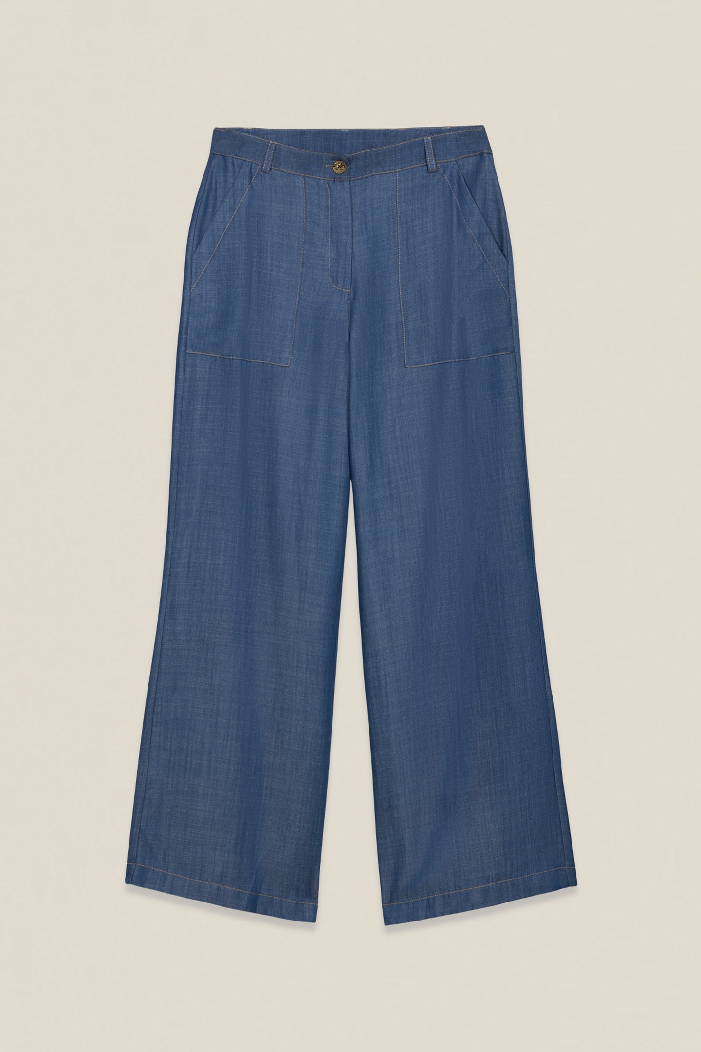 WIDE-LEG PALAZZO JEANS IN TENCEL SATIN BLUE 4