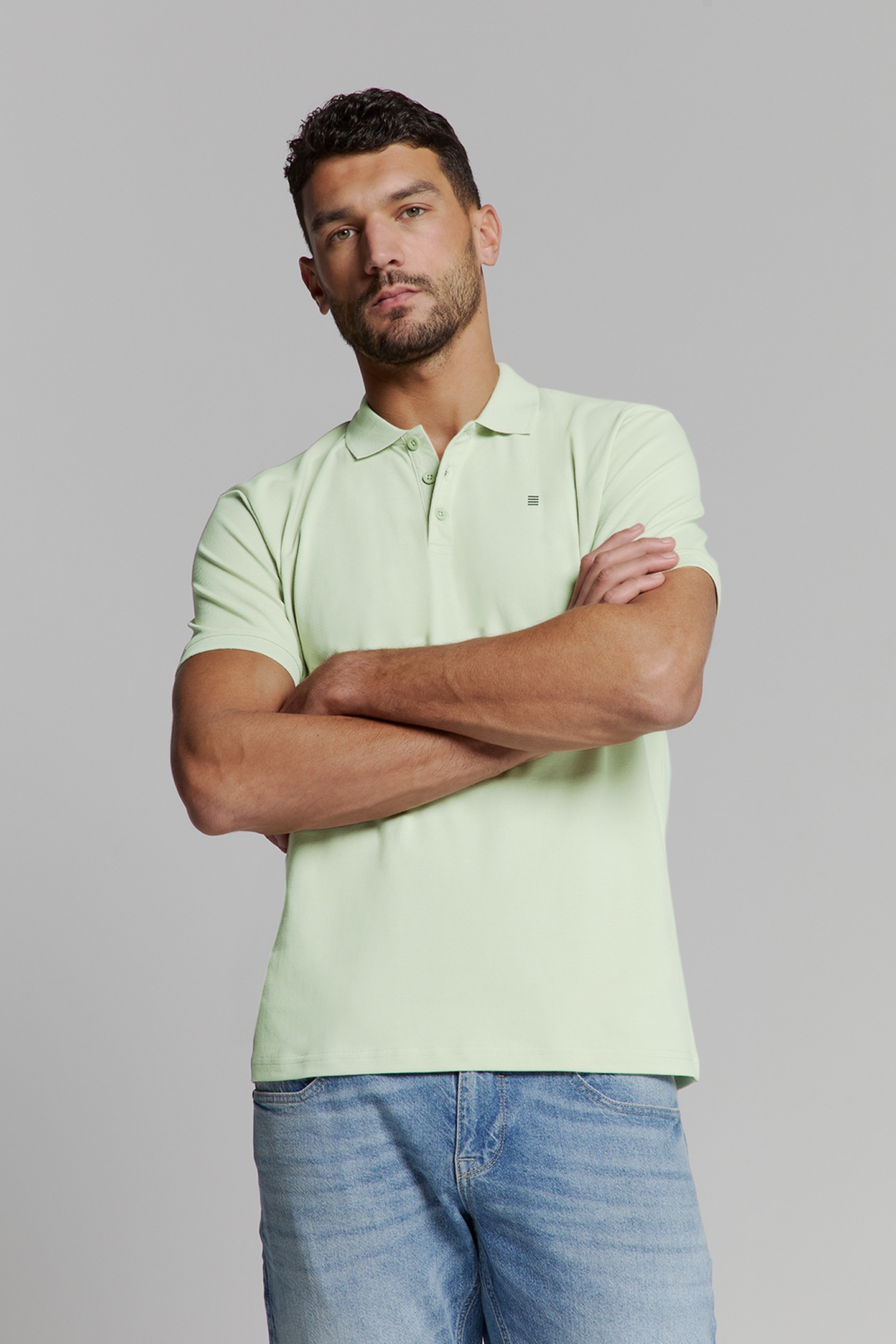 POLO PIQUE SOLID STRETCH MINT 1