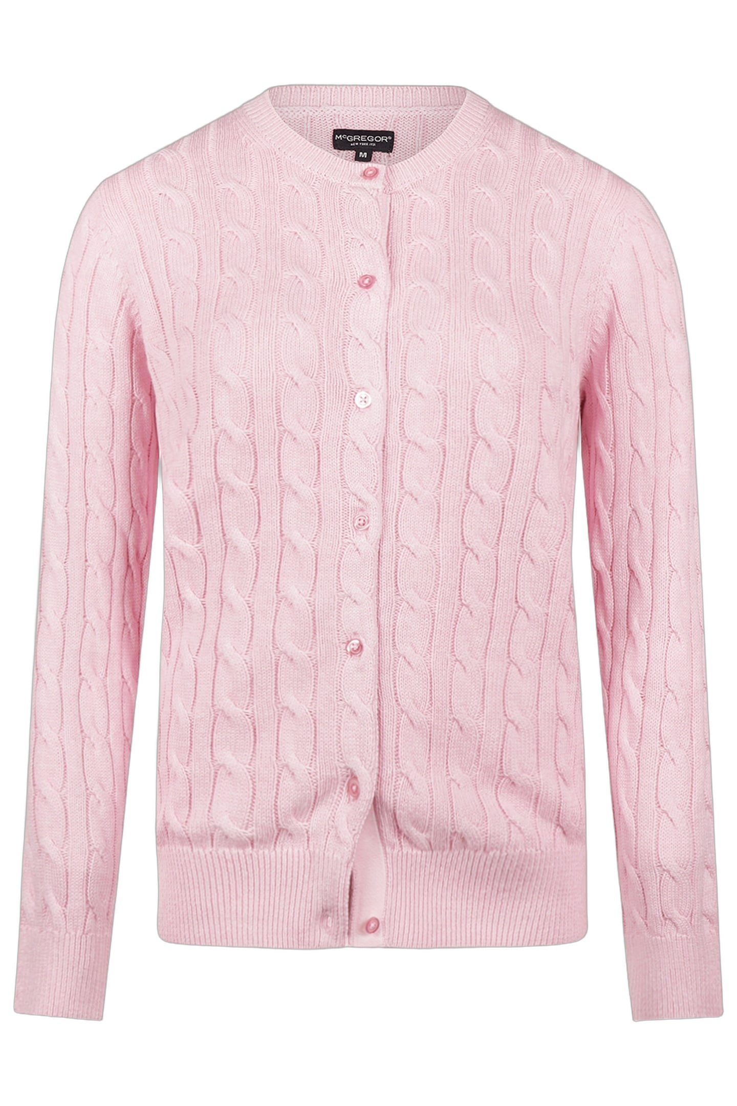 CABLE BUTTON CARDIGAN LIGHT PINK 3