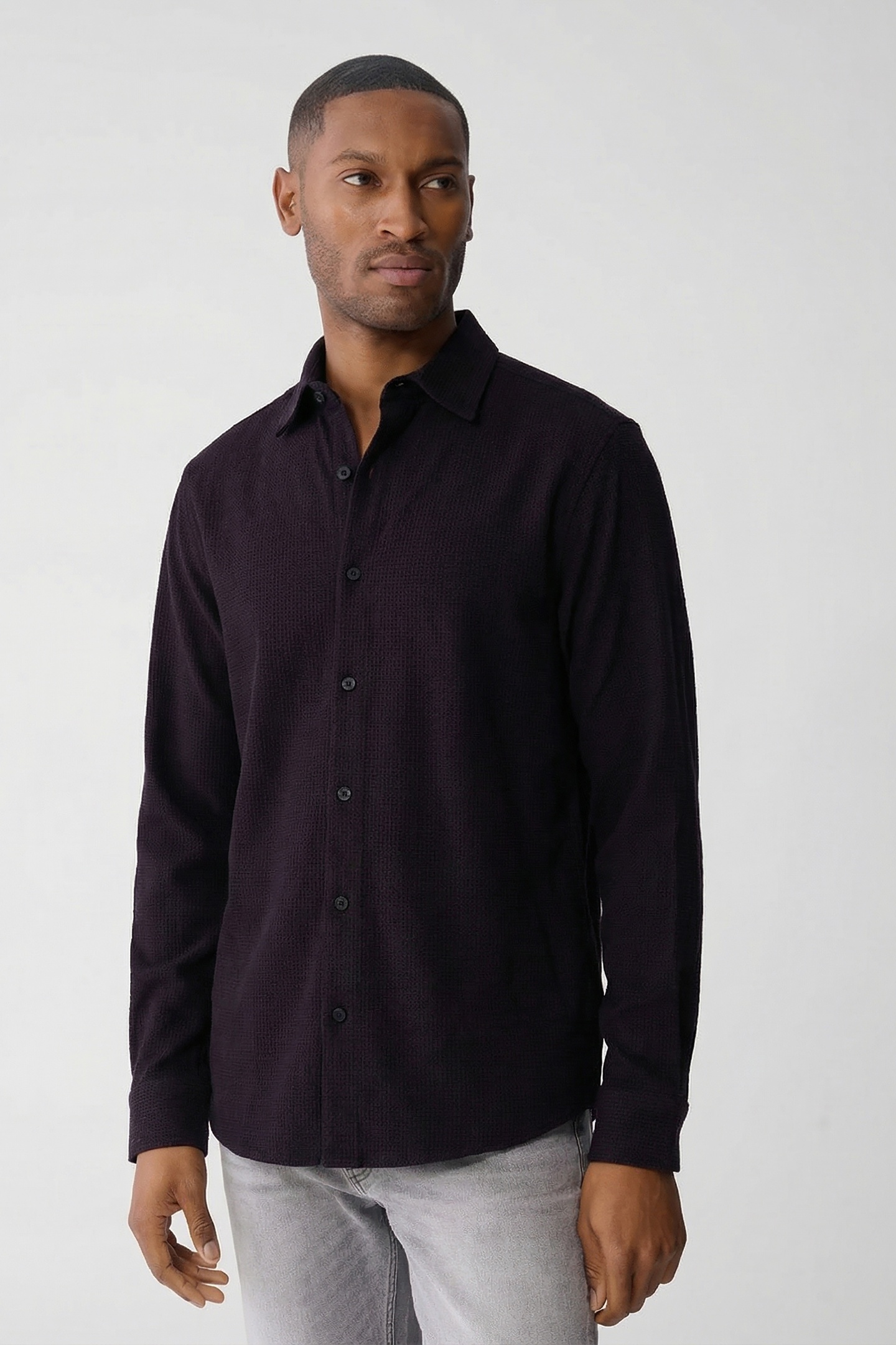 MA-SBPRINTED LOGO SHIRT WINERED 1