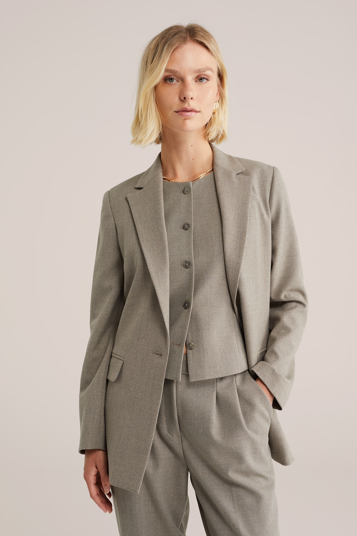 We Fashion Blazer Greige Maat: 38 | Blazers Outlet | Dames | Grijs