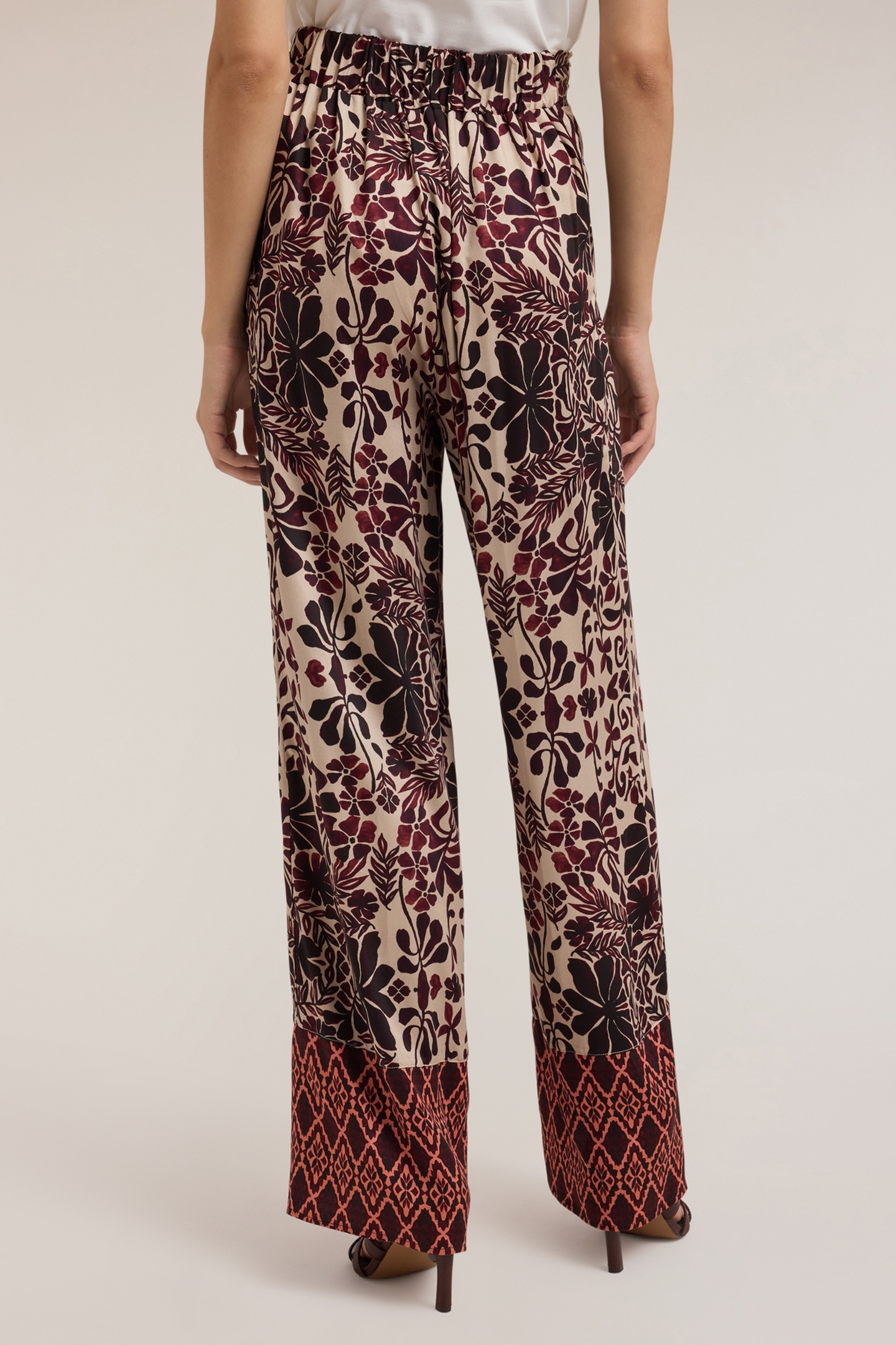 BOHO PRINT PALAZZO TROUSERS BROWN 3
