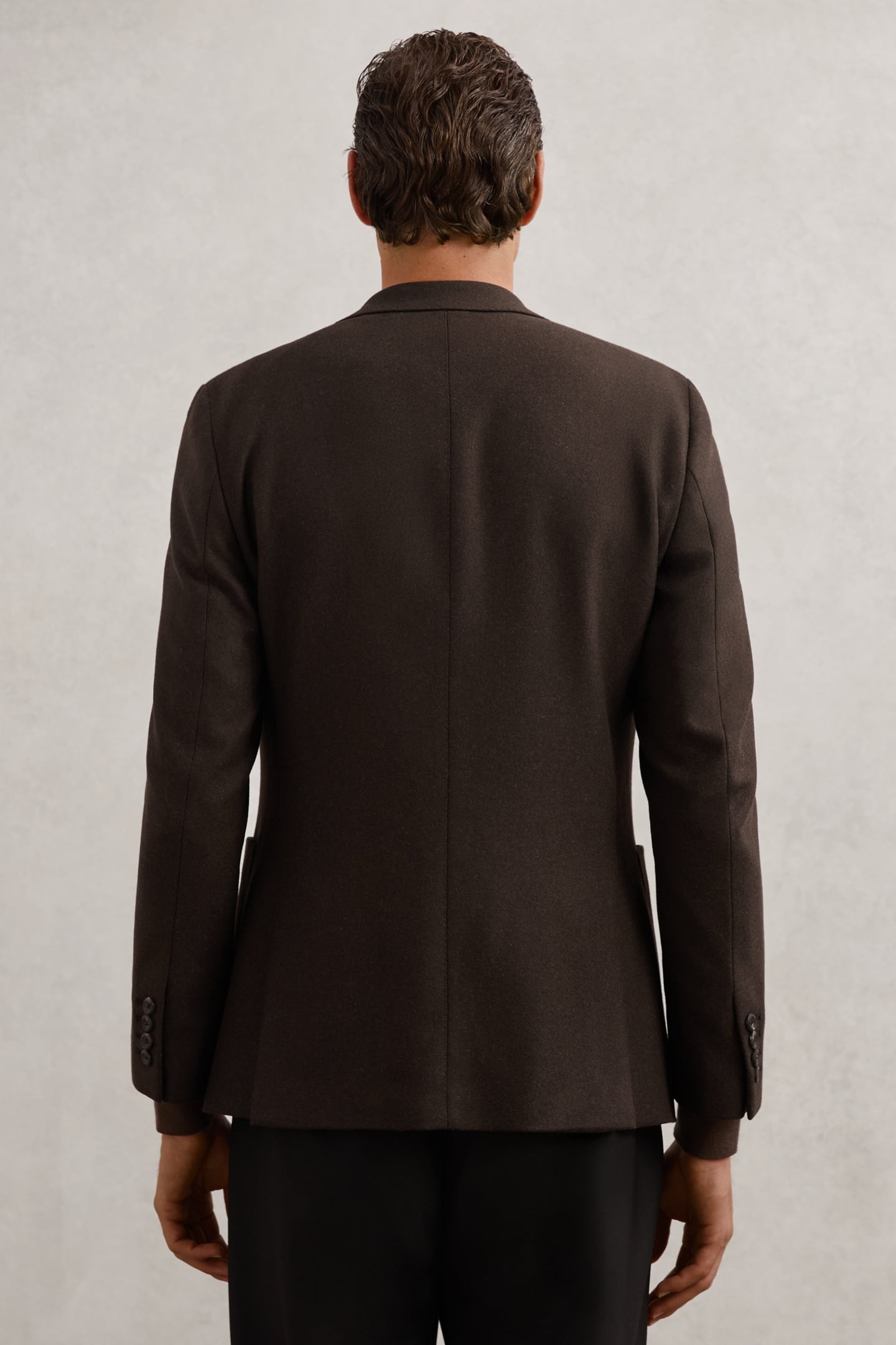 SB NOTCH FLANNEL BLAZER CHOCOLATE BROWN 4