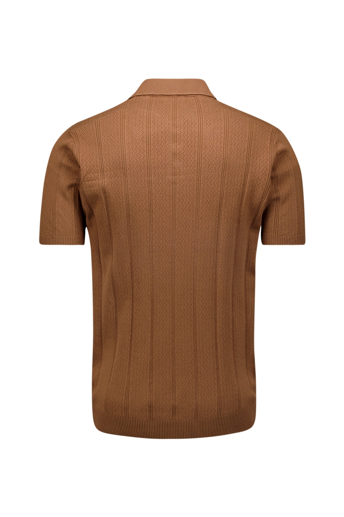 PULLOVER SHORT SLEEVE POLO BUTTON SOLID JACQUARD CAMEL 6