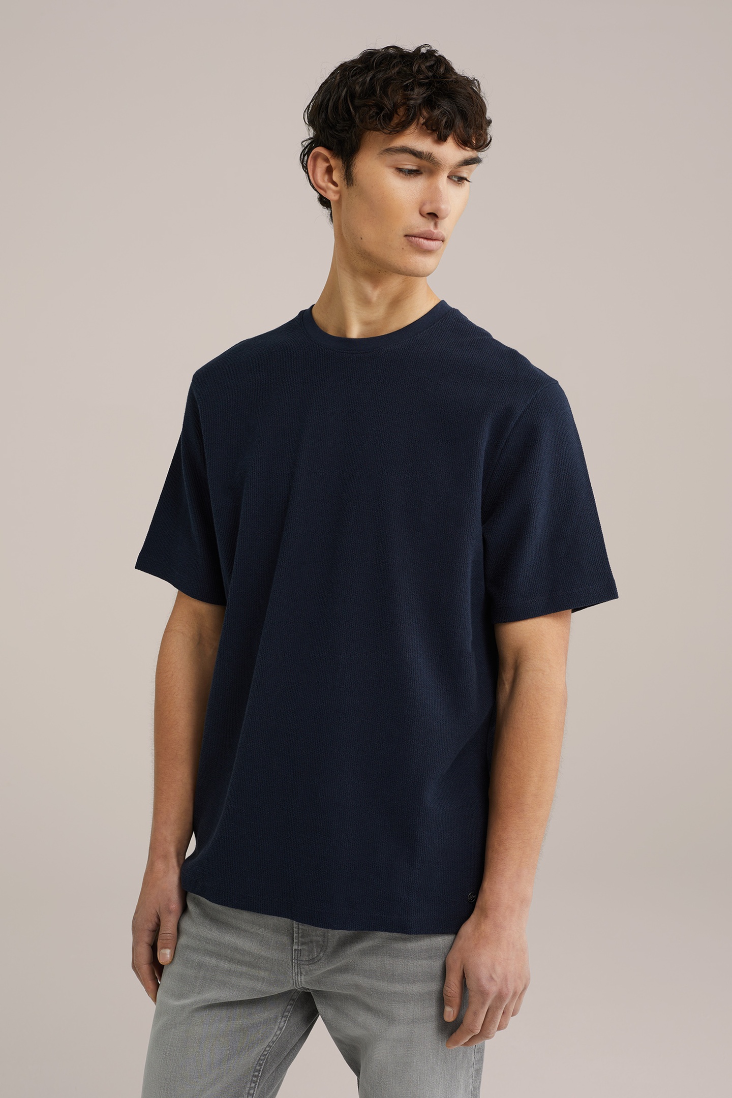 We Fashion T-shirt Navy Blue Maat: XS | Basic T-Shirts Outlet | Heren | Blauw