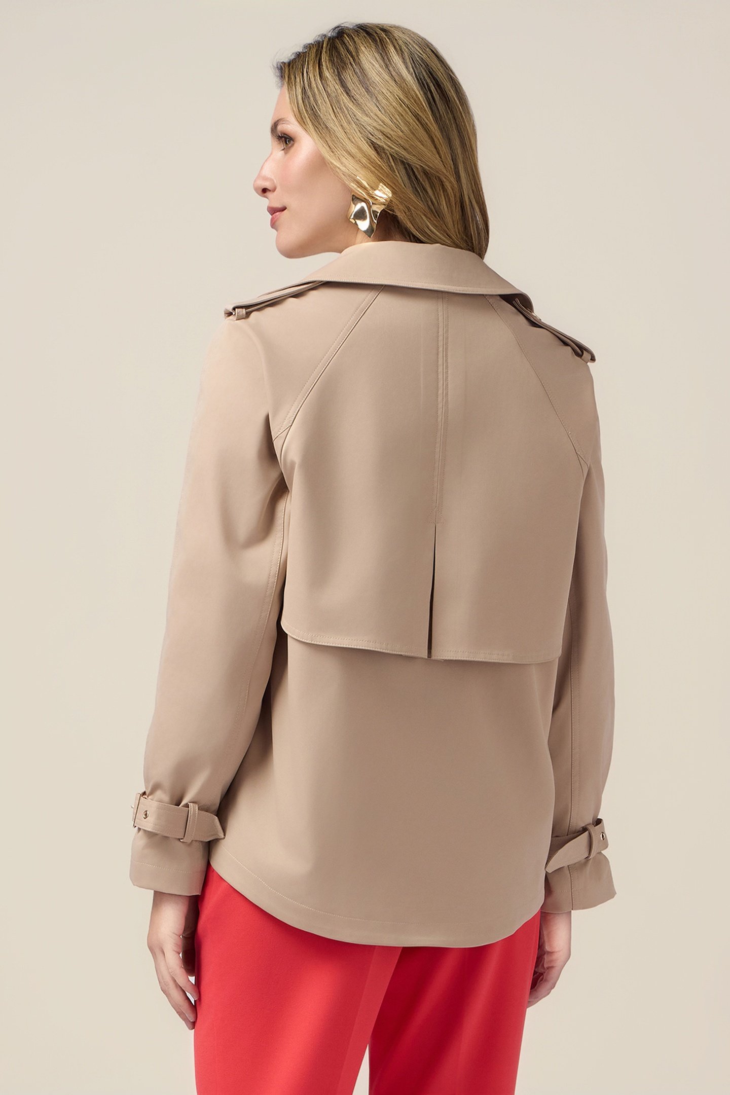 SHORT DOUBLE-BREASTED TRENCH COAT BEIGE 4