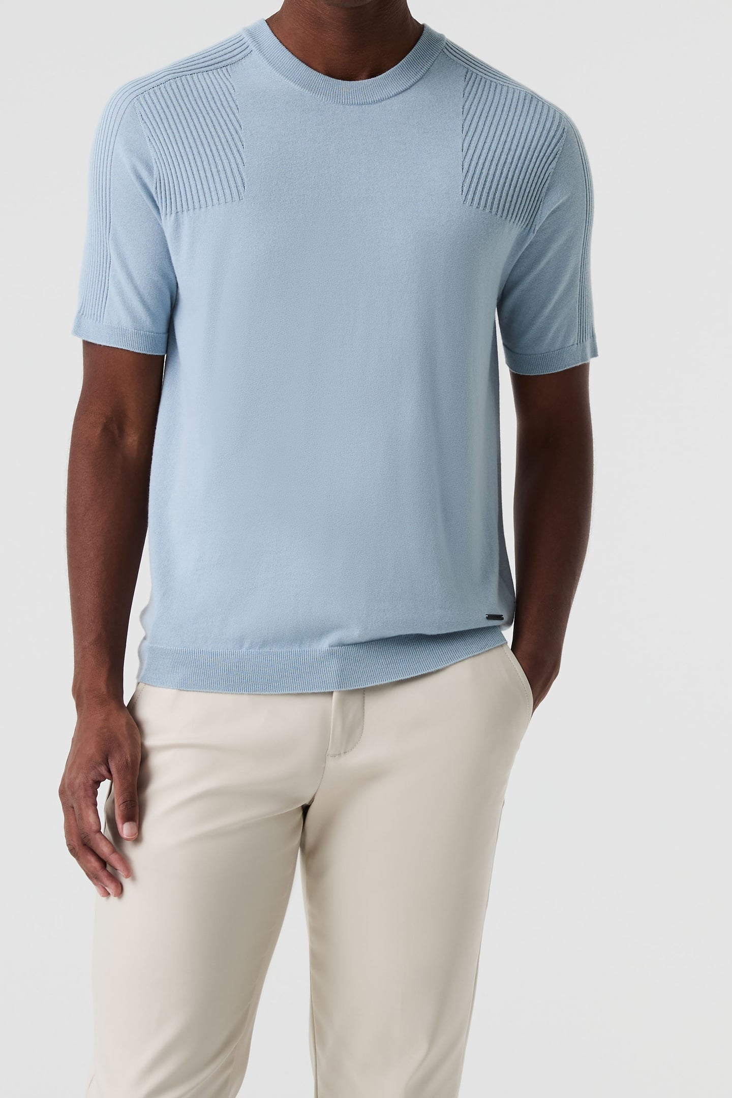 FOTOR V2.Y9.01 FLAT-KNIT-SHIRT FOG BLUE 1