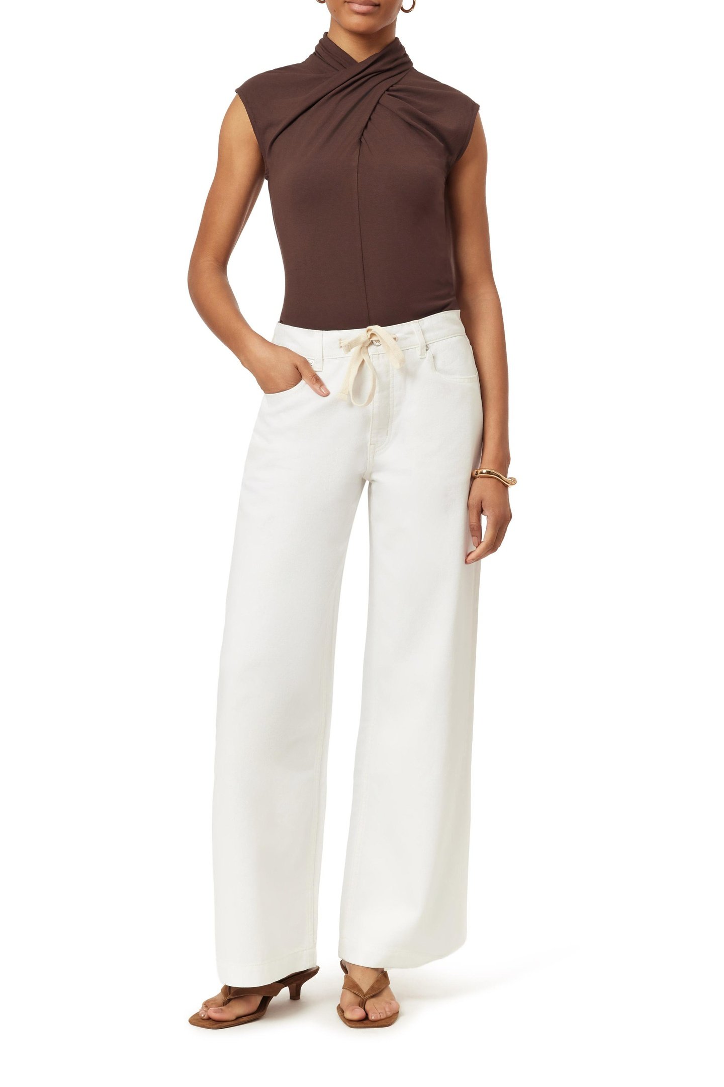 DRAPED NECK TOP HOT FUDGE 2