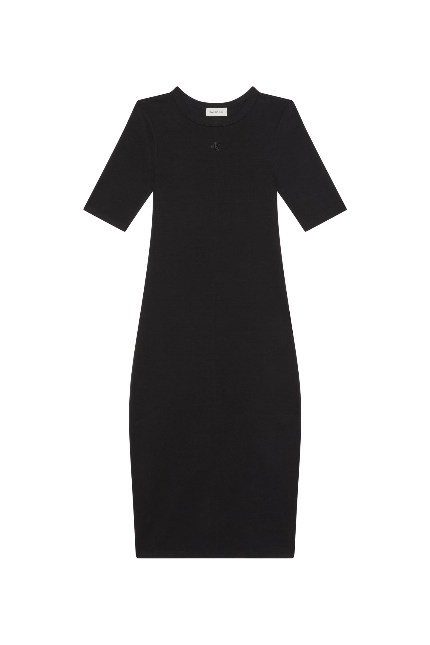 REFINED CONTOUR 1X1 RIB MIDI DRESS BLACK 5