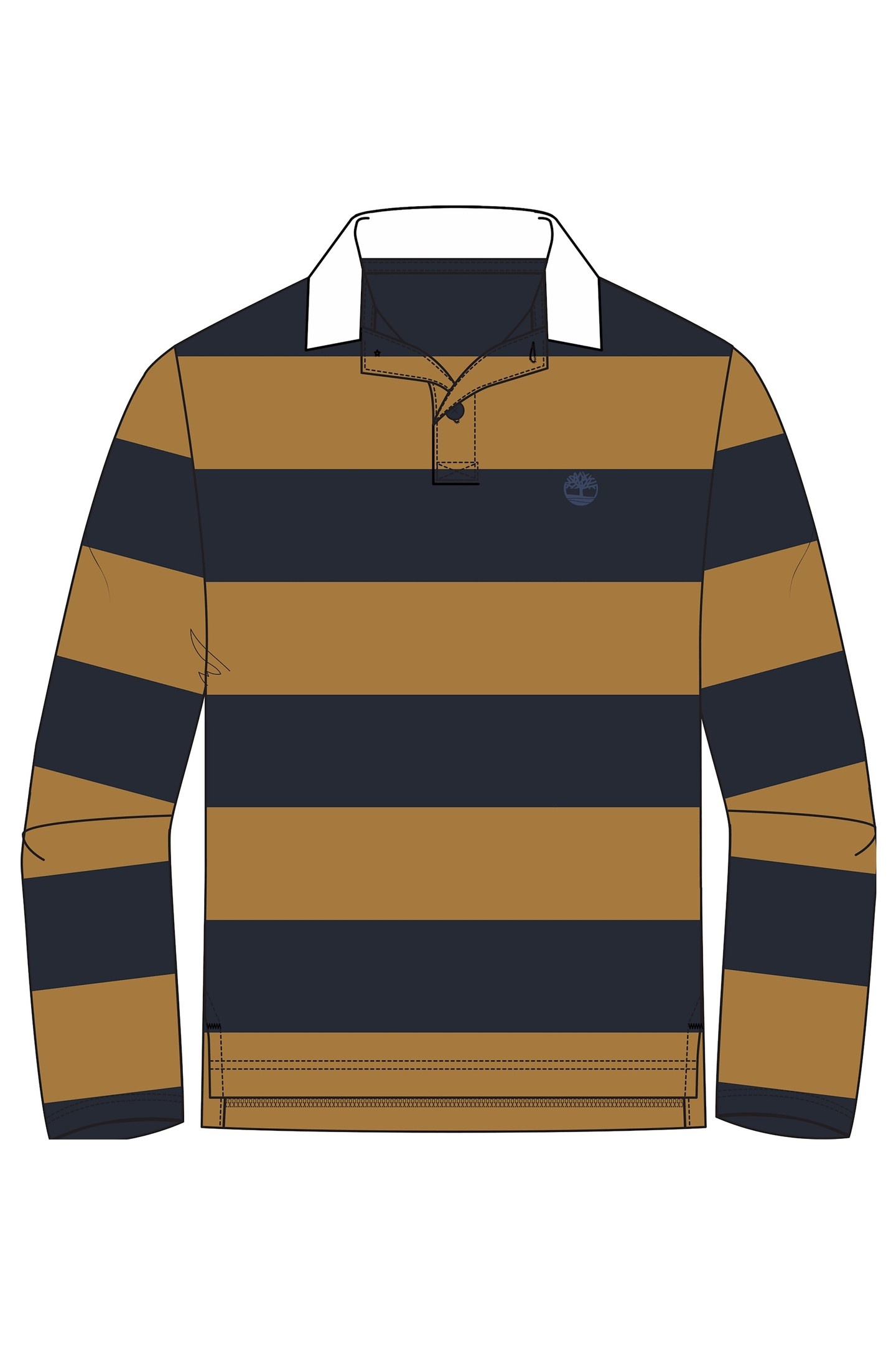 RUGBY LONG SLEEVE POLO DARK SAPPHIRE/WHEAT BOOT 3