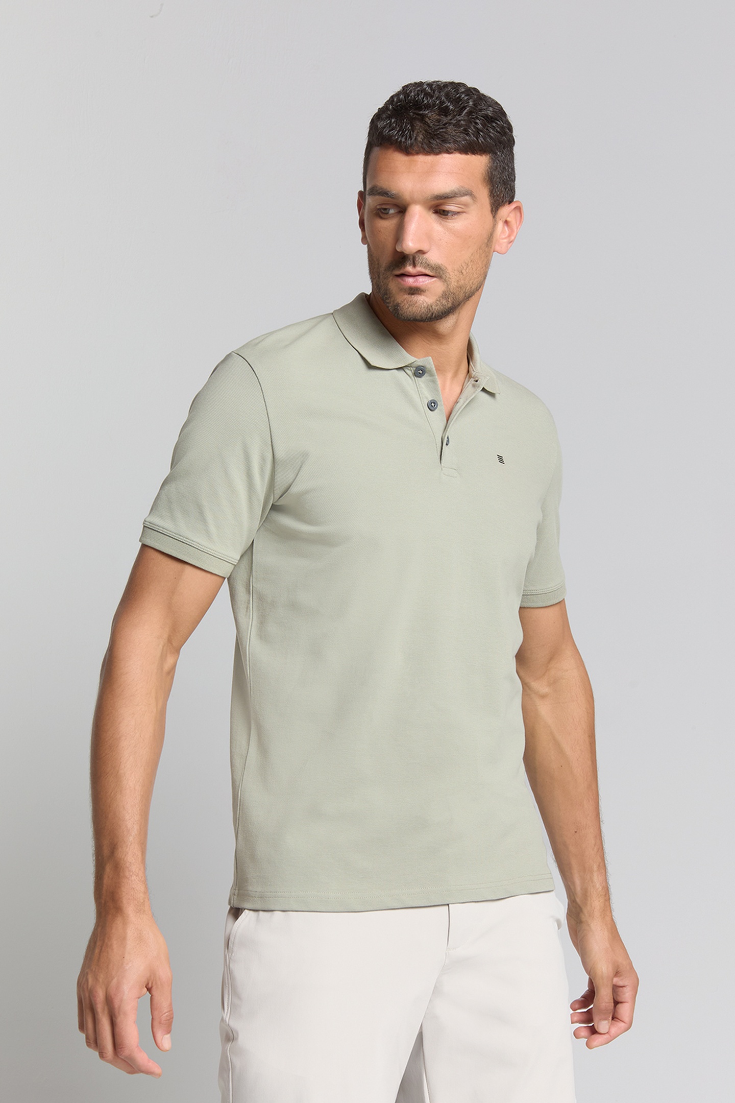 POLO PIQUE SOLID STRETCH SMOKE 6