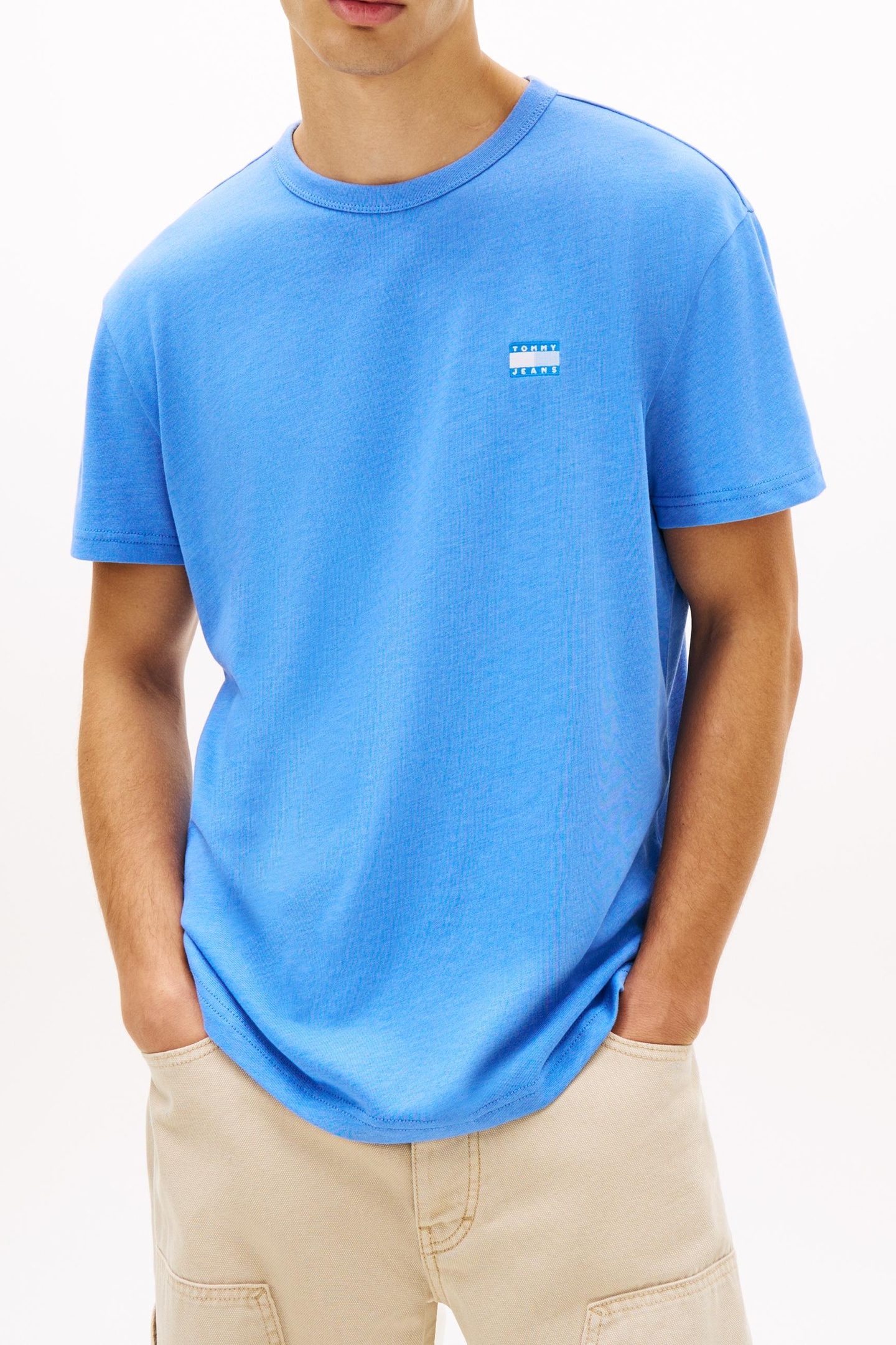 Tommy Hilfiger Regular Badge Tee Blue Twilight Maat: L | Basic T-Shirts Outlet | Heren | Blauw