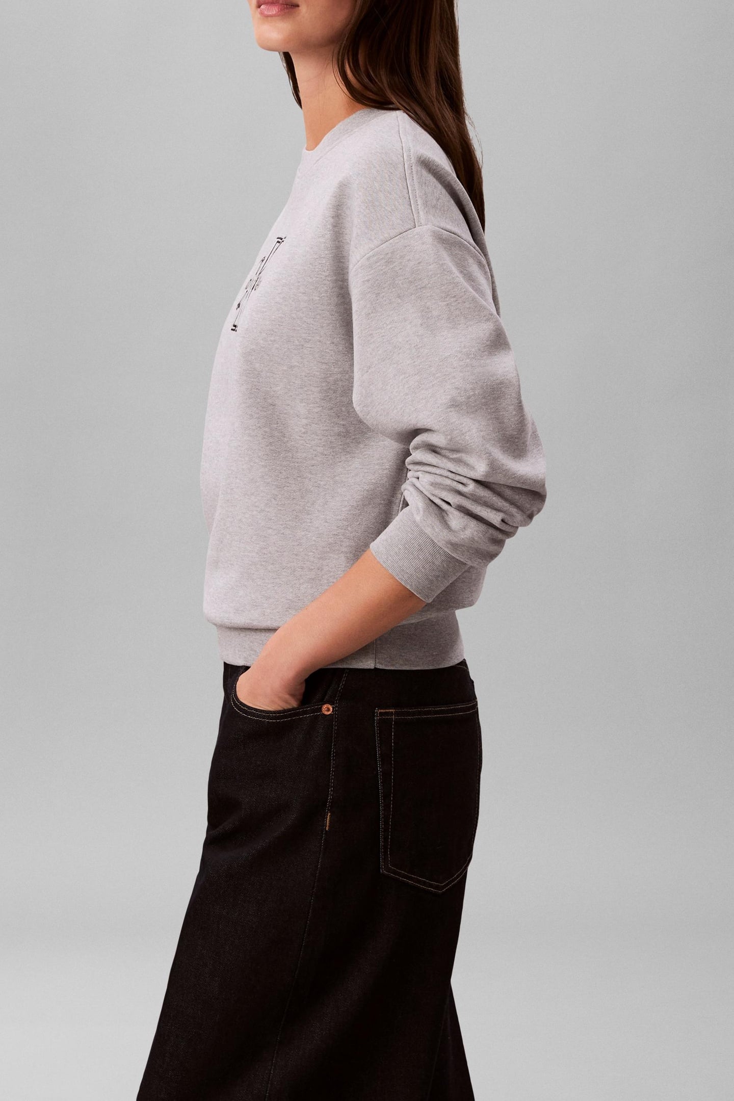 LS FOIL MONOLOGO SWEATSHIRT HEROIC GREY HEATHER 5