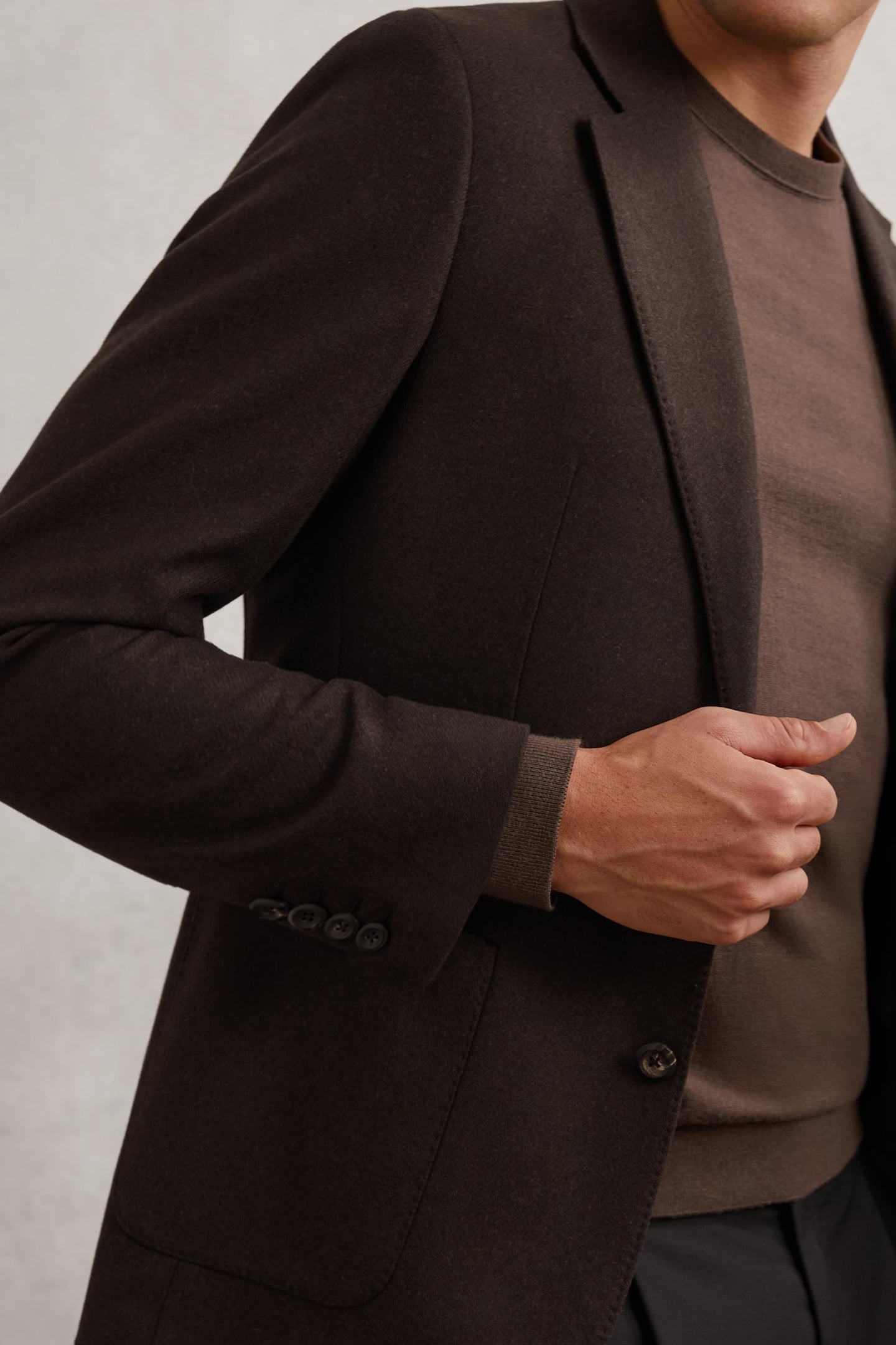 SB NOTCH FLANNEL BLAZER CHOCOLATE BROWN 8