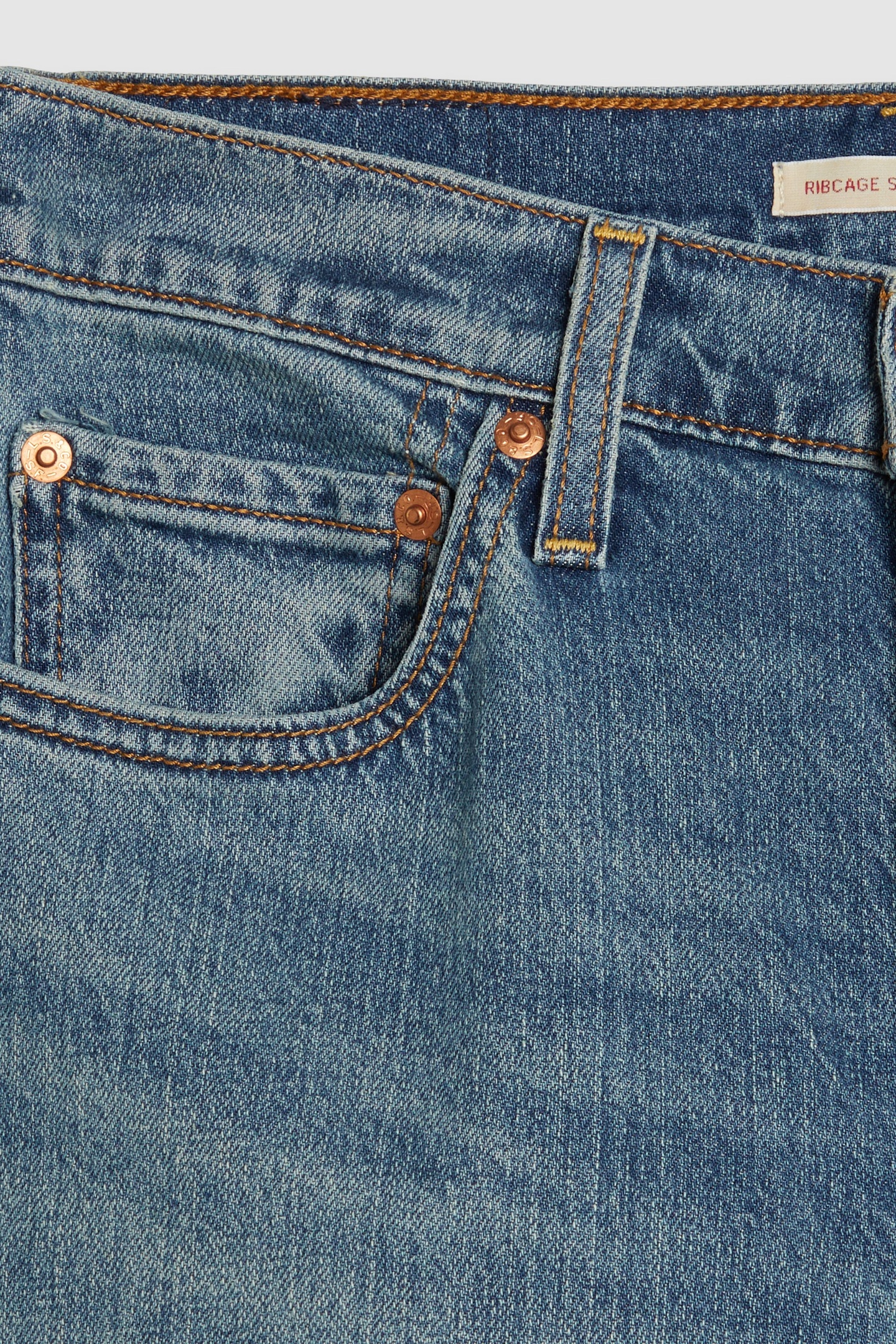 RIBCAGE STRAIGHT ANKLE COTTON LINEN JEANS BLUE 6