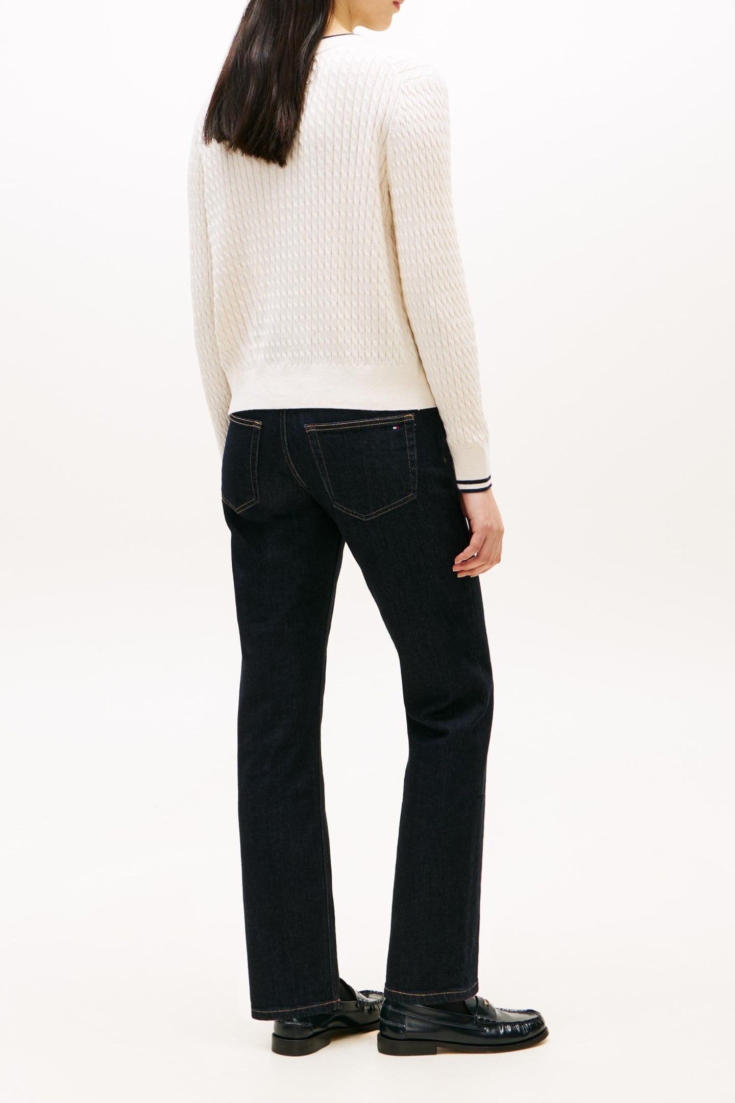 CABLE KNIT CARDIGAN IVORY PETAL TIPPING 5