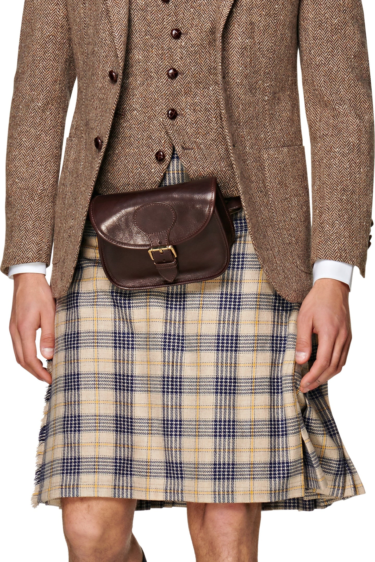 KILT-L.BROWN-CHECK LIGHT BROWN 1