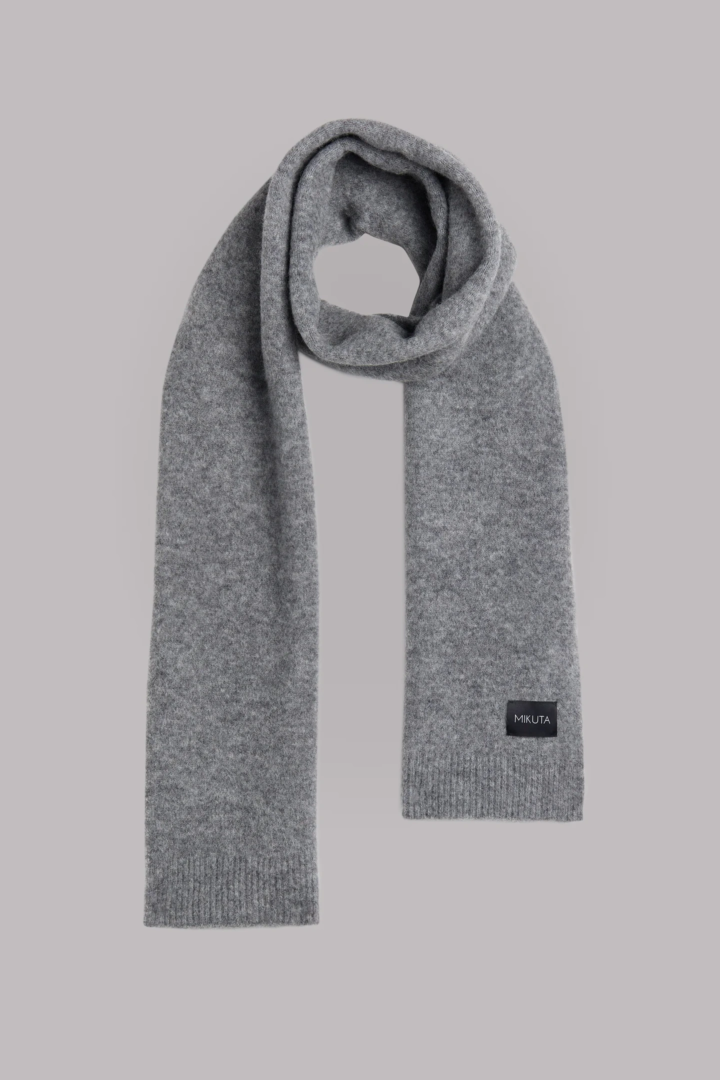 THE GREY MELANGE KNIT SCARF 1