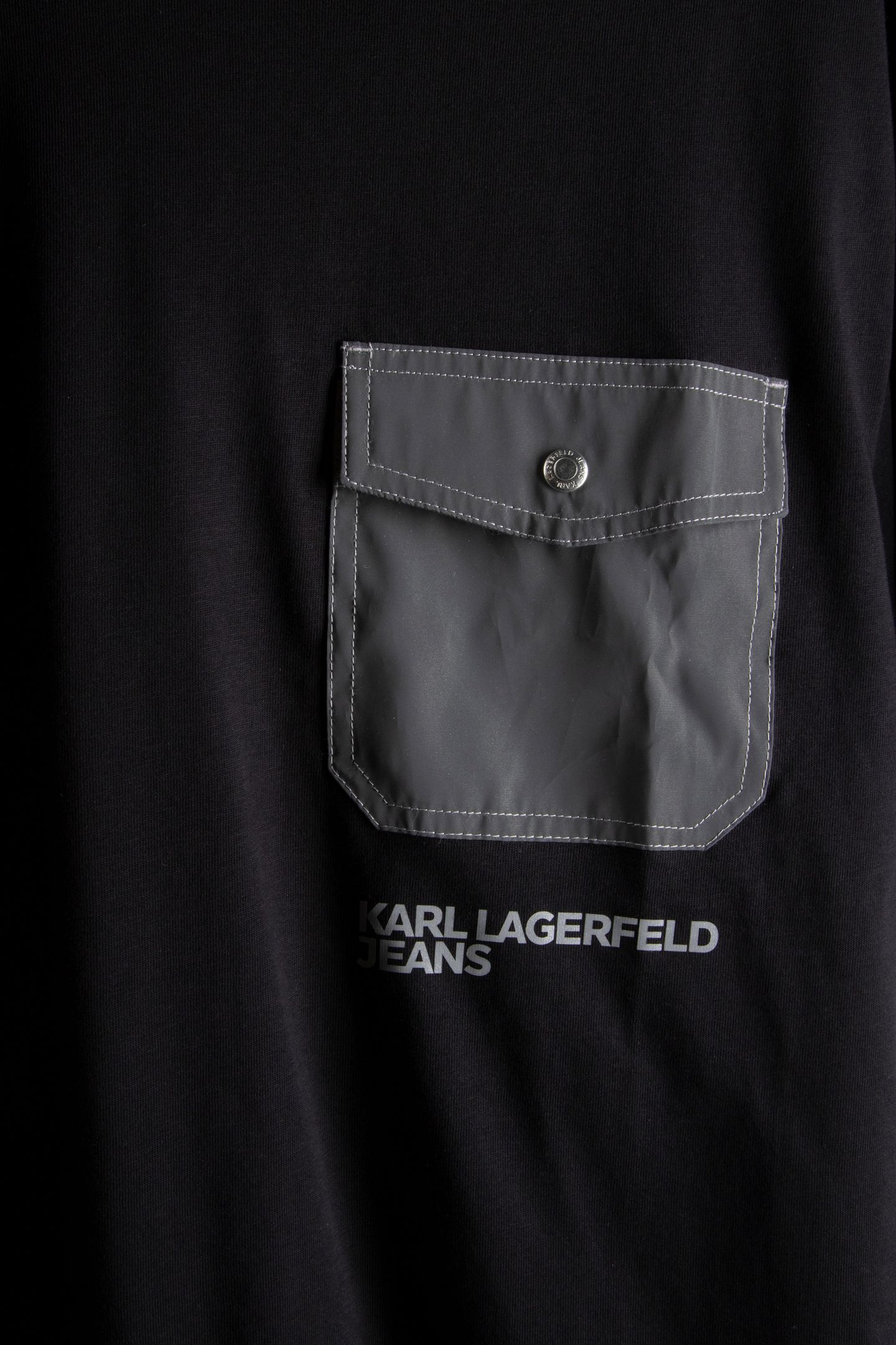 BLACK KLJ REG MIXED MATERIAL TEE 4