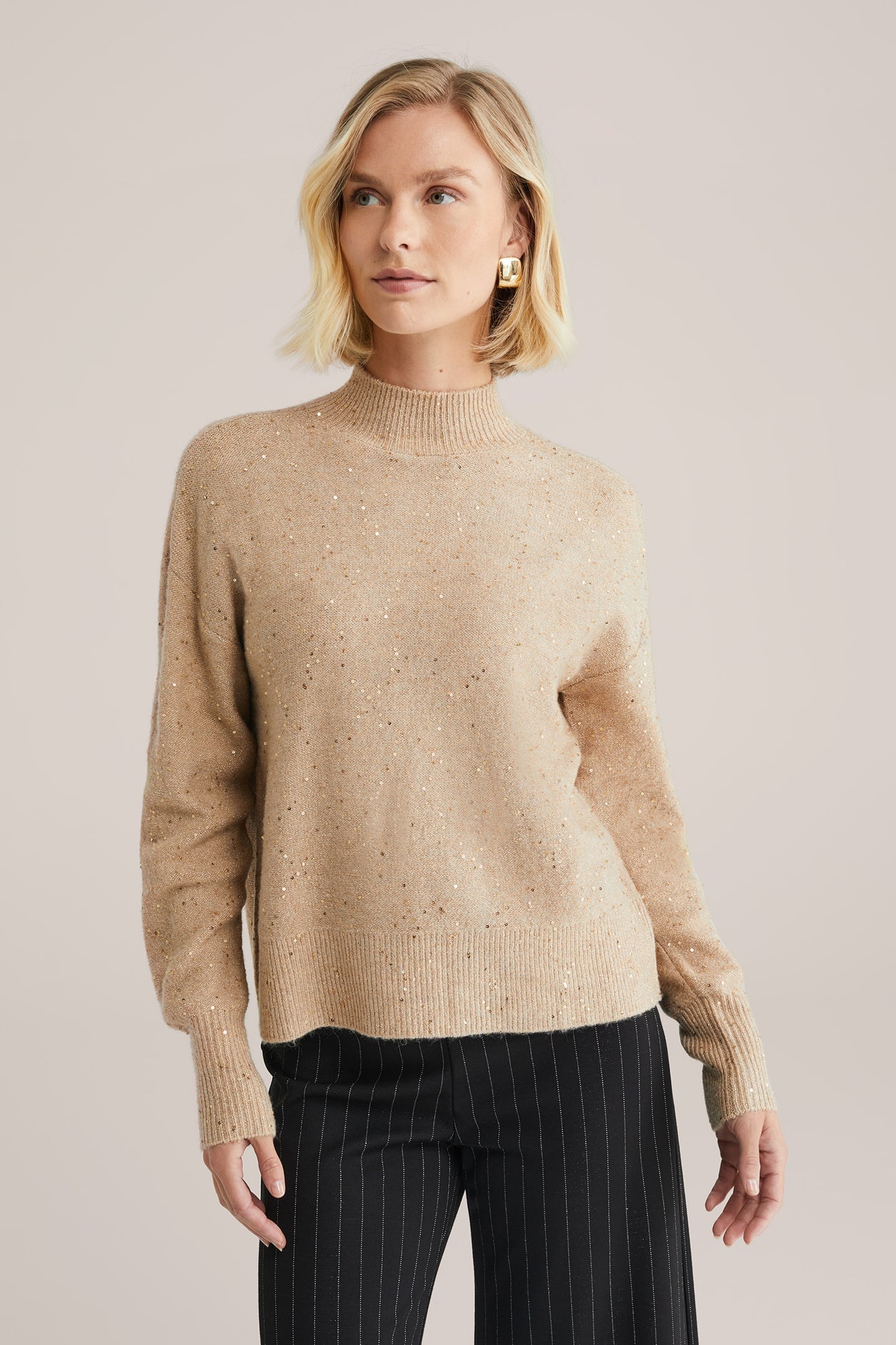 KNITTED PULLOVER BEIGE 1